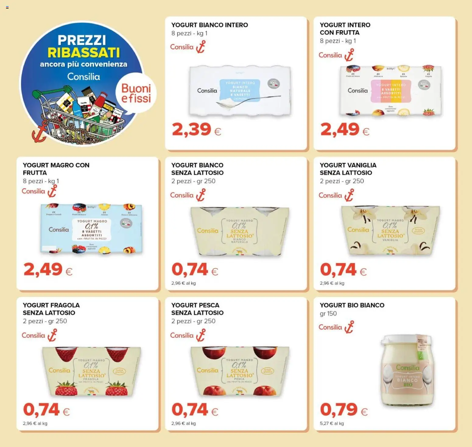 Anteprima dell'opuscolo Oasi volantino Prezzi Ribassati dal negozio Oasi valido da 21/08/2026 - Frutta, Pesca, Yogurt, Cereali, Vaniglia, Yogurt magro, Senza lattosio, Yogurt bianco