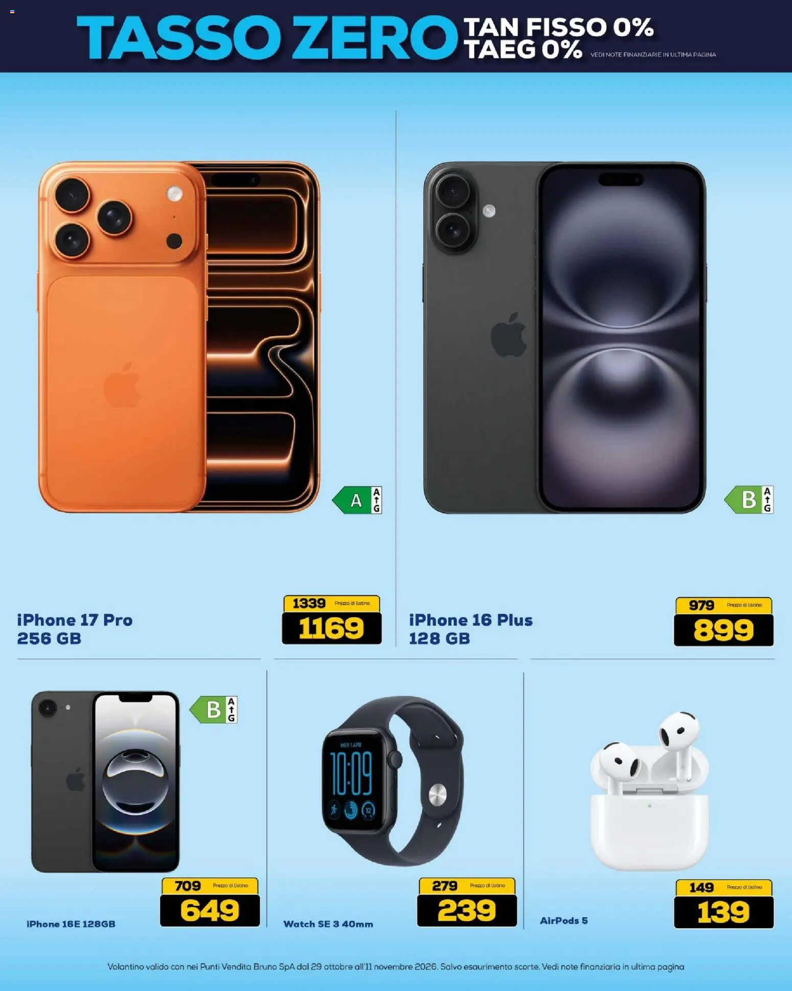 Anteprima dell'opuscolo BRUNO Black Friday dal negozio BRUNO valido da 29/10/2026 - Iphone, Airpods