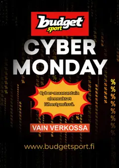 Kaupan Budget Sport Budget Sport Cyber Monday -ennakkoilmoitus esikatselu, voimassa 30/10/2026