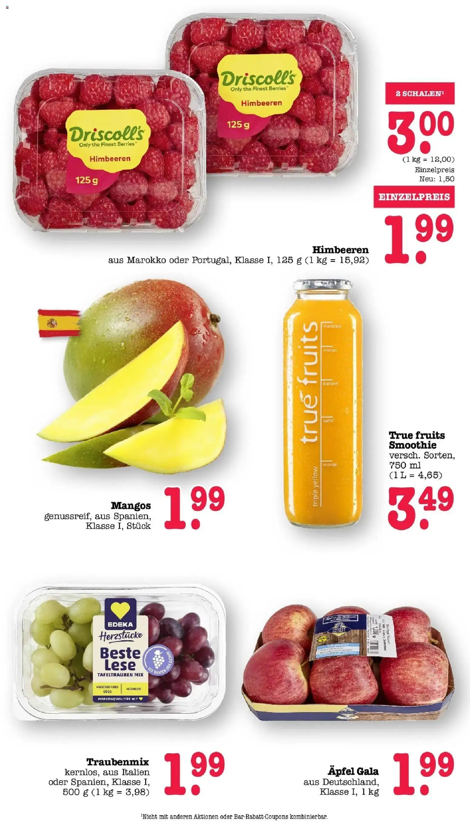 Vorschau von dem Prospekt des Geschäftes Edeka, gültig ab dem 26.10.2026 - Mango, Äpfel, Himbeeren