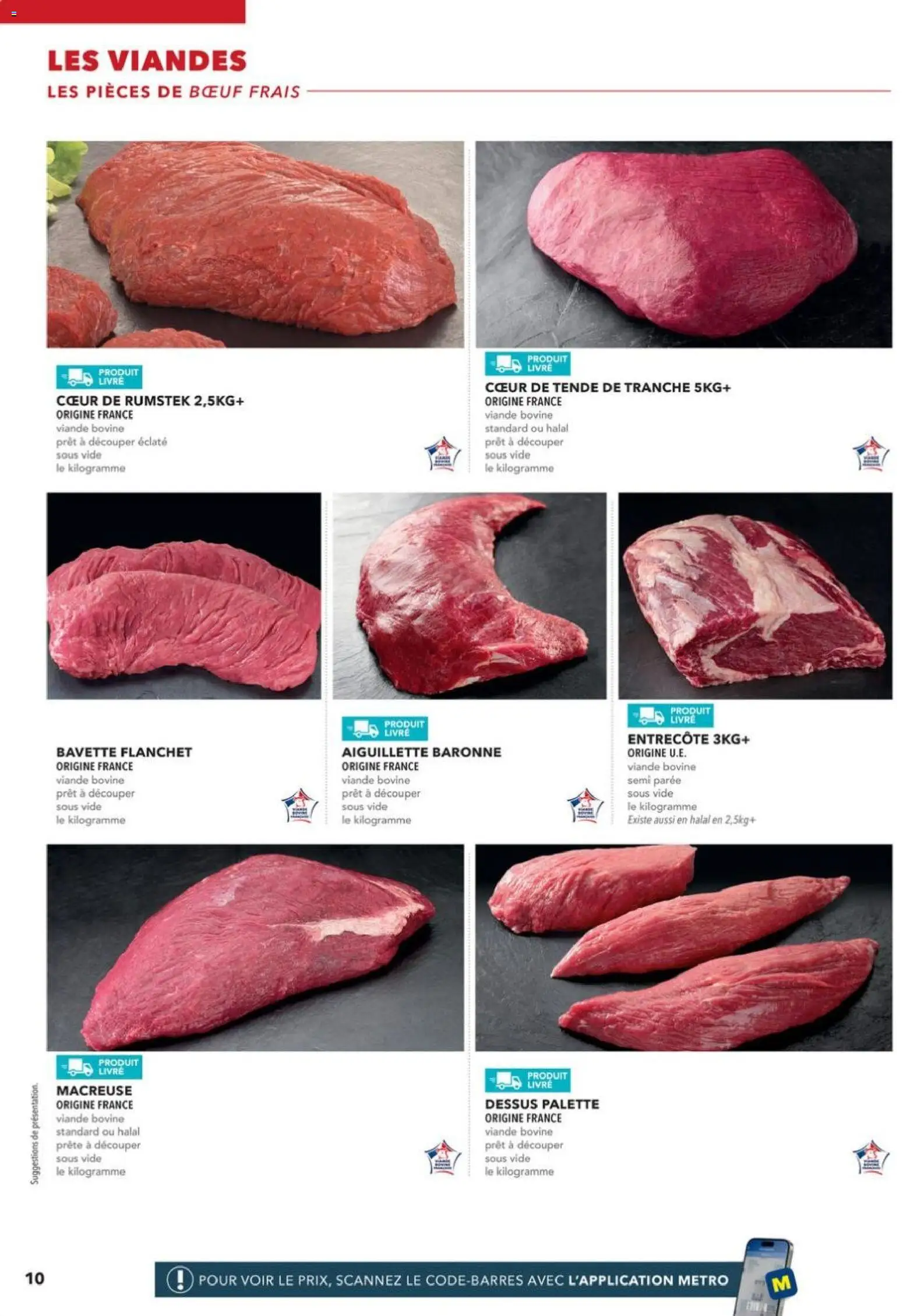 Prévisualisation de METRO - Restauration rapide du magasin METRO formulaire valide 14/04/2026 - Livre, Entrecôte, Viande, Bavette, Viande bovine