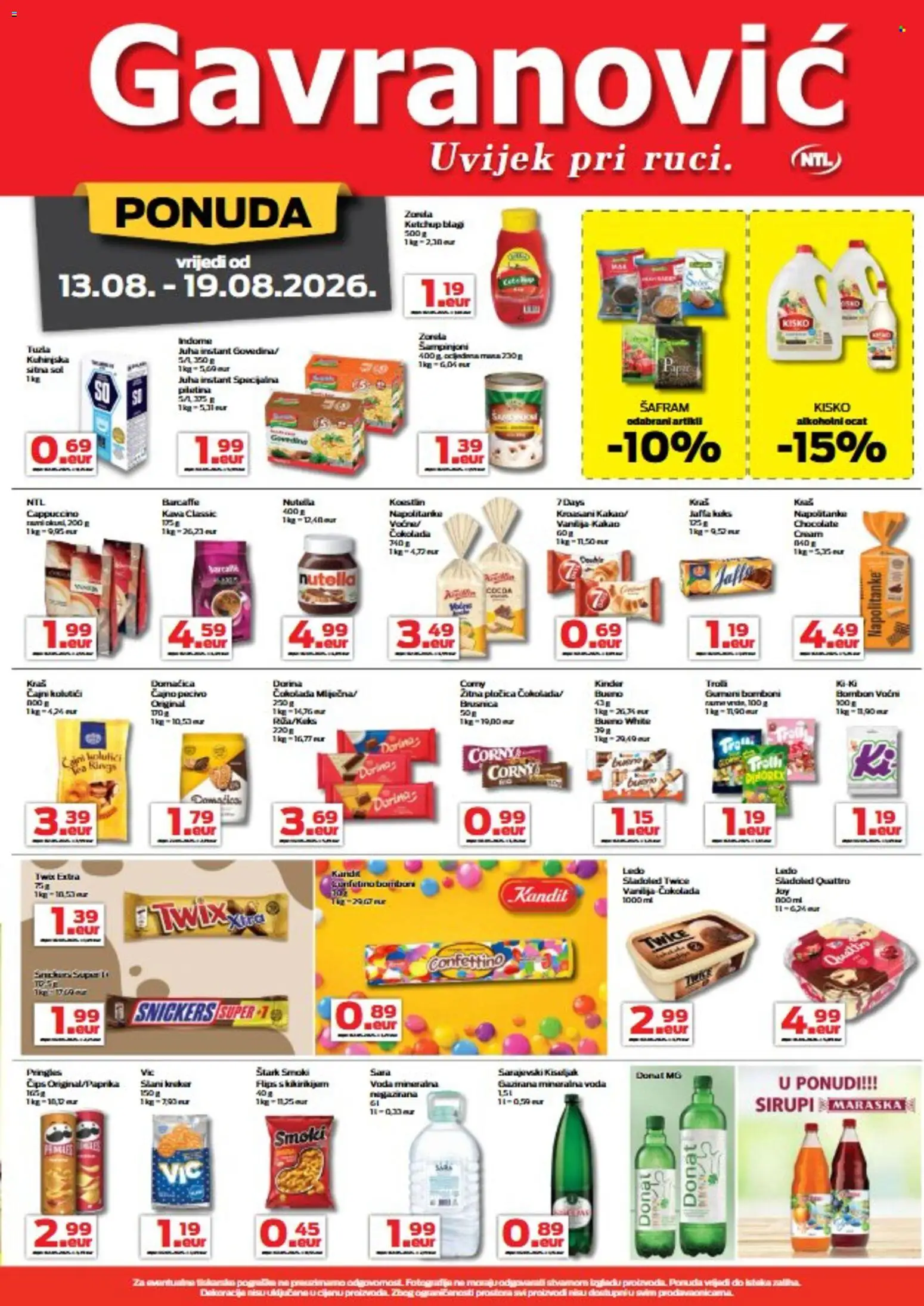 Pregled letka Gavranović Katalog trgovine Gavranović vrijedi od 13.08.2026