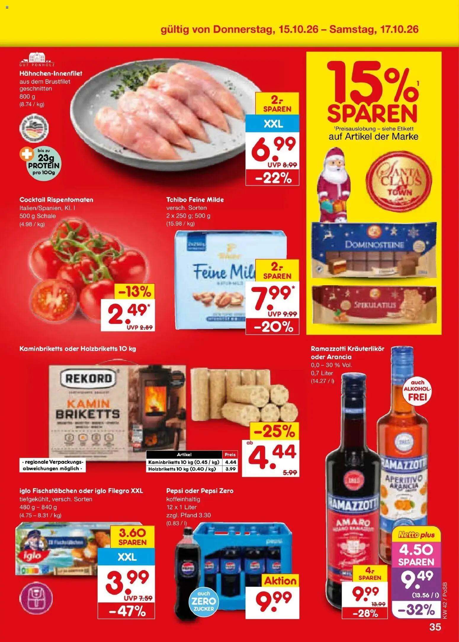 Vorschau von dem Prospekt des Geschäftes Netto Marken-Discount, gültig ab dem 12.10.2026 - Alkohol, Kamin, Ramazzotti, Zucker, Pepsi, Iglo, Fischstabchen