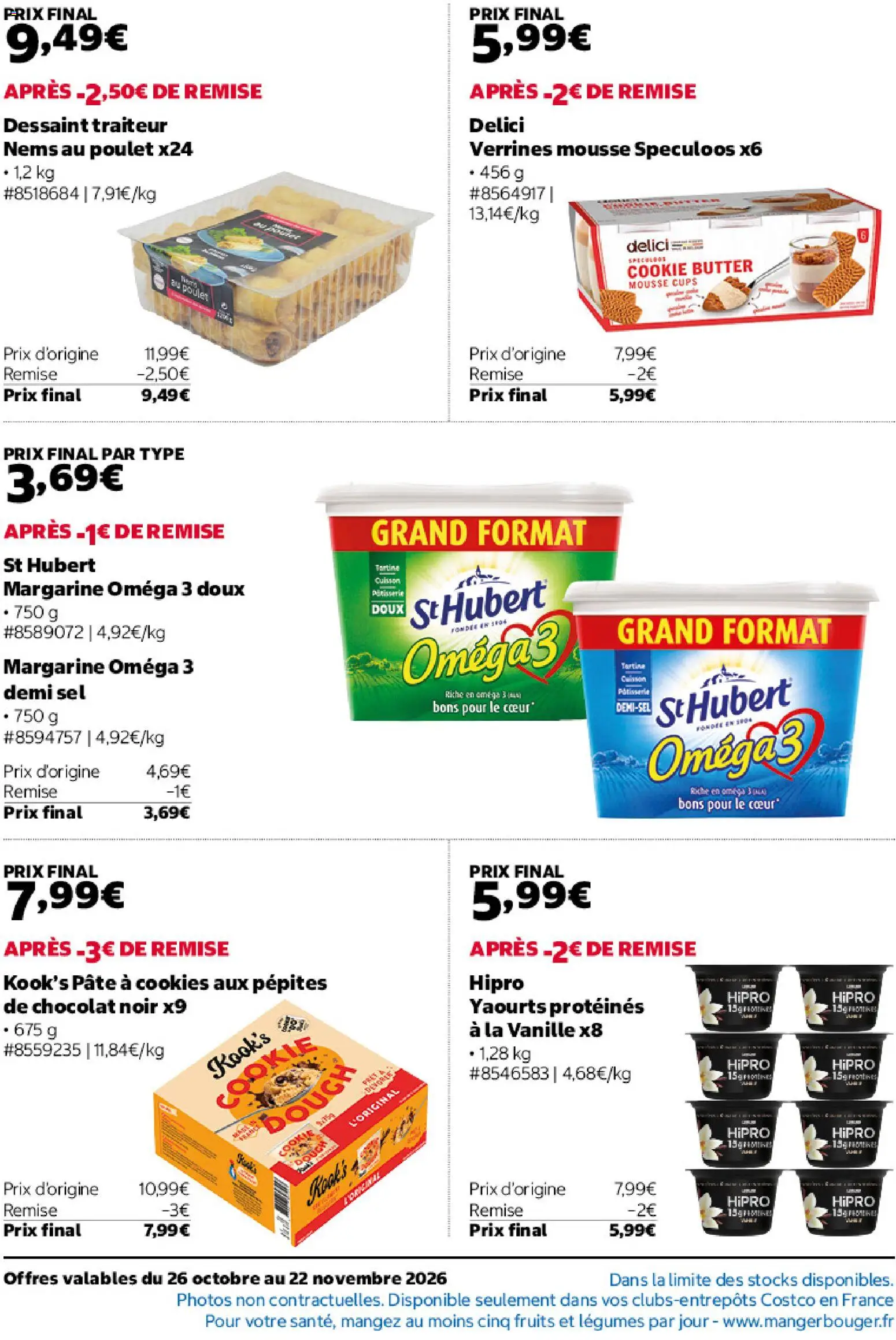 Prévisualisation de Costco catalogue du magasin Costco formulaire valide 26/10/2026 - Cookies, Spéculoos, Vanille, Verrines, Mousse, Margarine, Chocolat noir, Oméga 3
