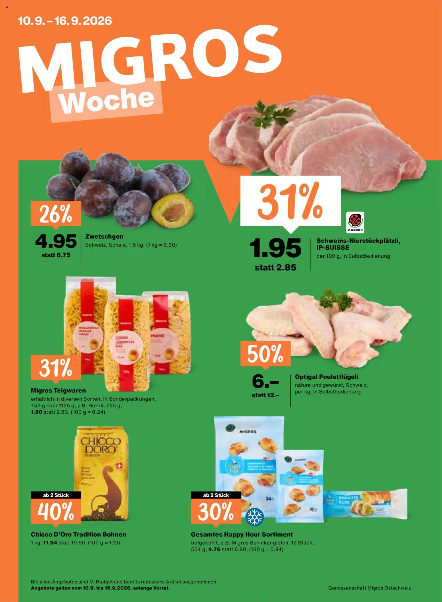Vorschau des Merkblatts Migros aktionen vom Shop Migros gültig von 10.09.2026 bis 16.09.2026