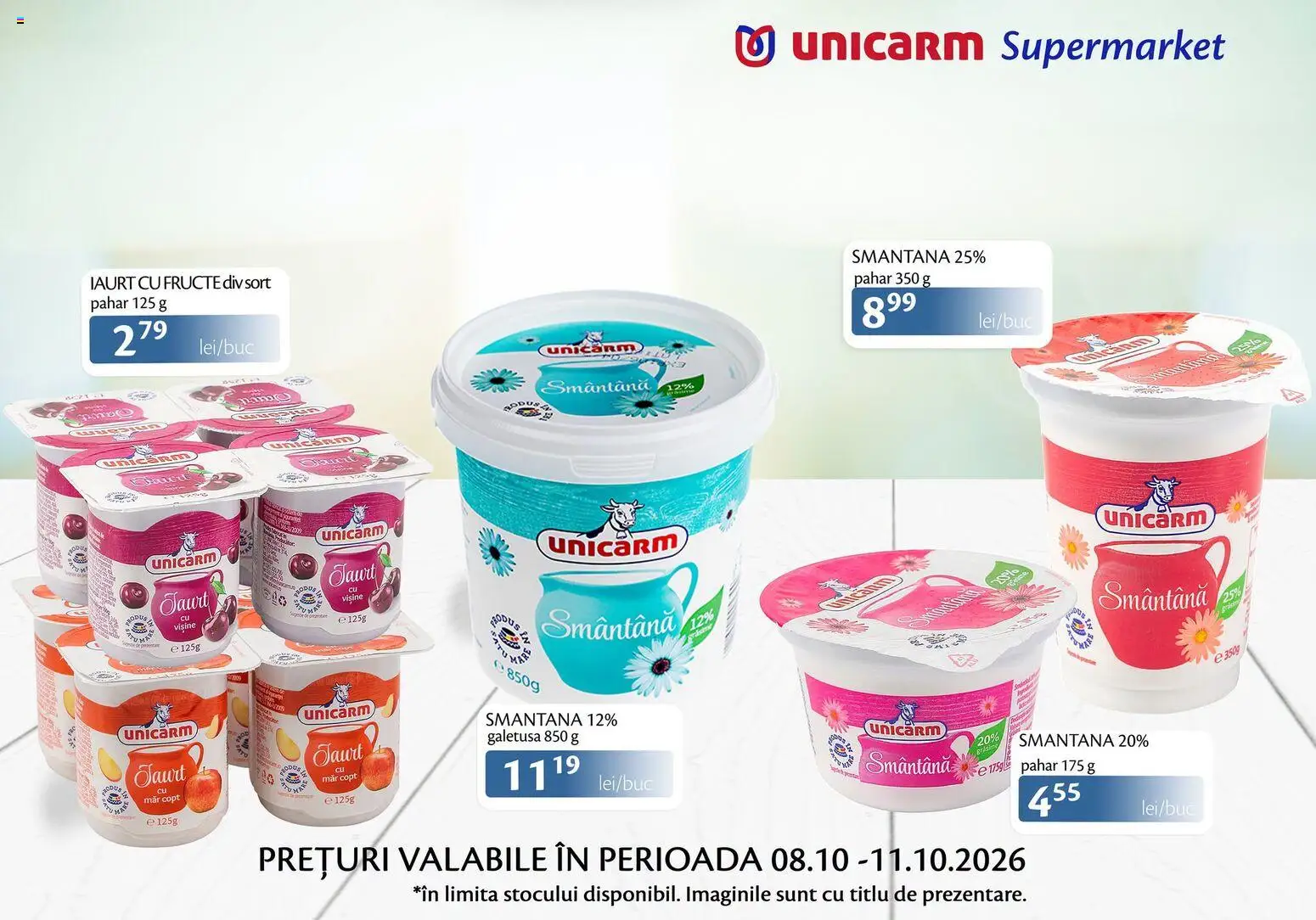 Previzualizarea de cataloage: Unicarm Unicarm Catalog Produse lactate valabil de la 08.10.2026 - Fructe, Iaurt, Smântână, Șort