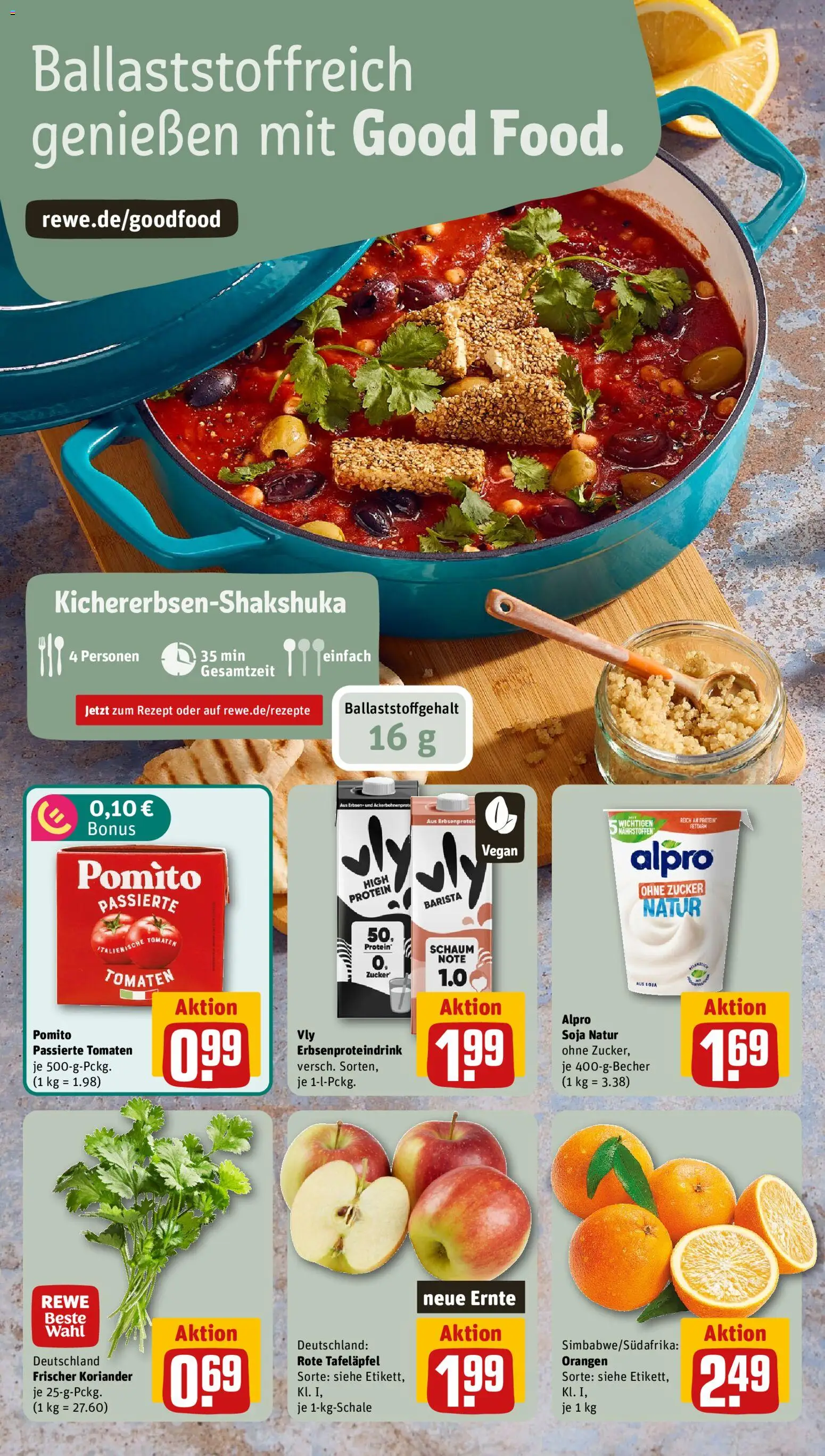 Vorschau von dem Prospekt des Geschäftes Rewe, gültig ab dem 07.09.2026 - Zucker, Erbsen, Tomaten, Alpro, Orangen