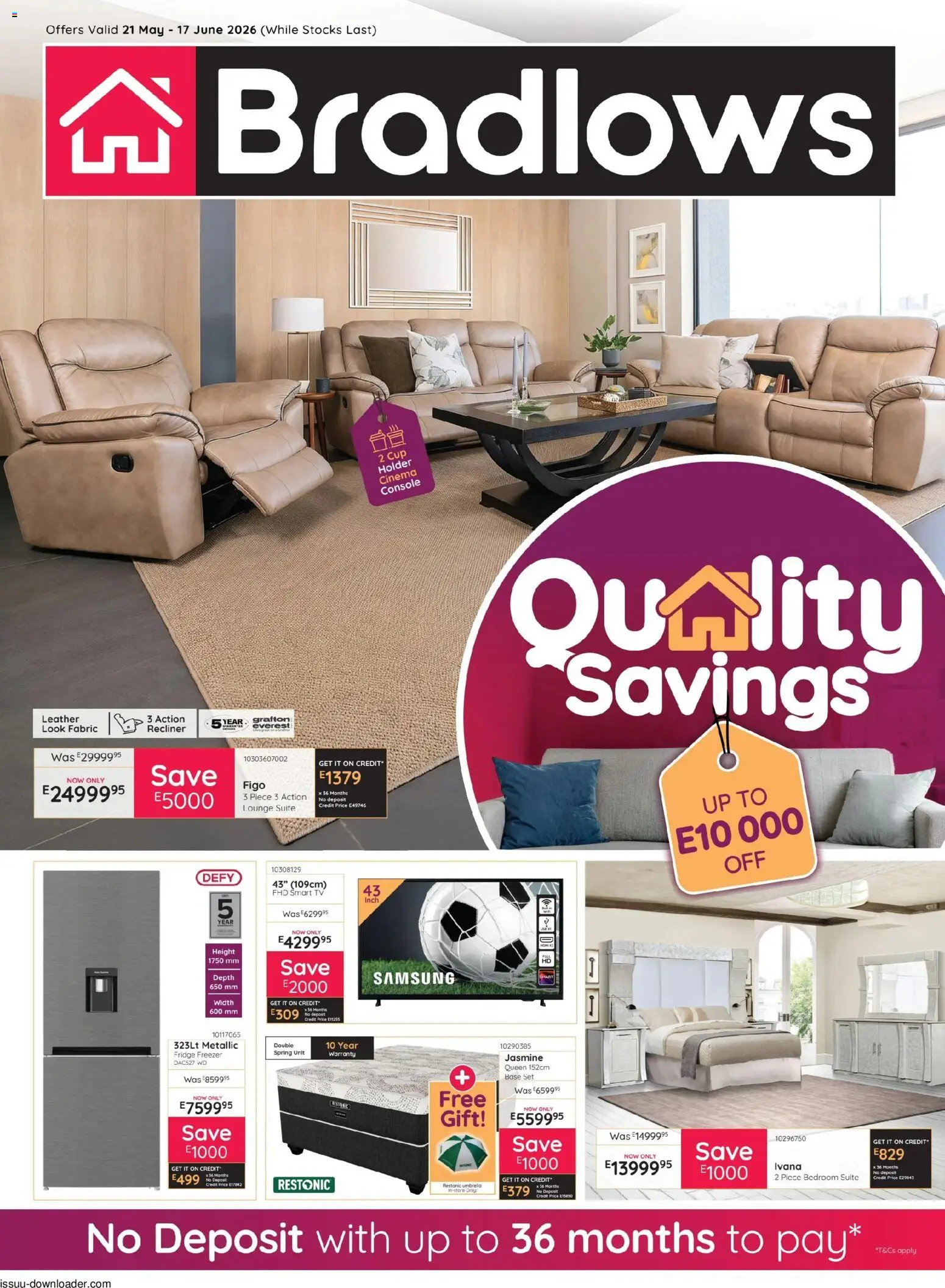 Preview of Bradlows flyer valid from 21/05/2026 - Fridge, TV, Lounge suite, Freezer