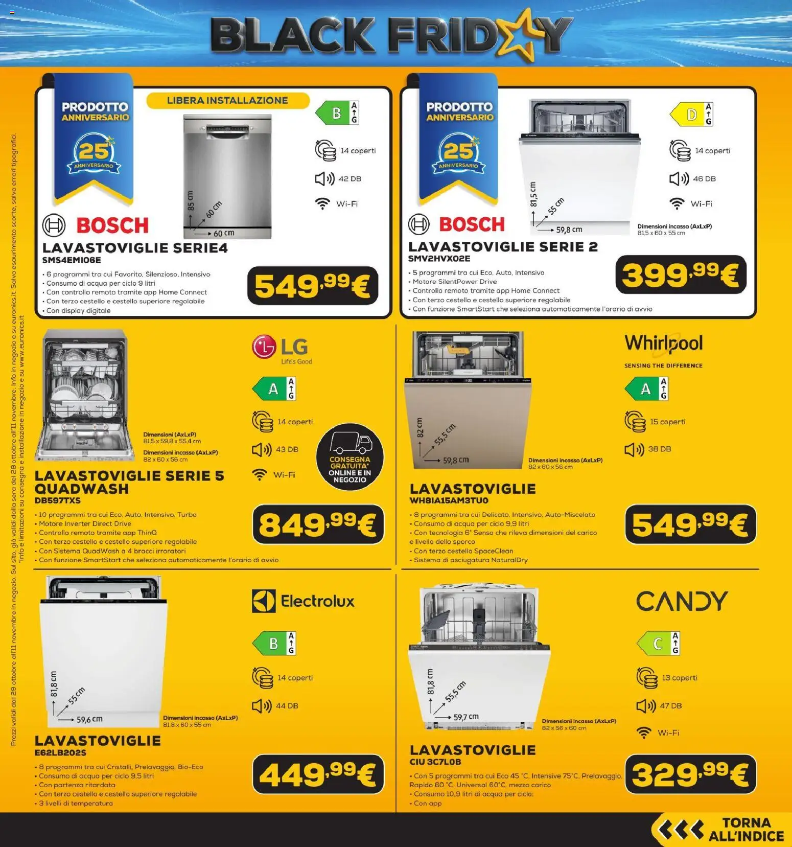 Anteprima dell'opuscolo Euronics Black Friday dal negozio Euronics valido da 29/10/2026 - Acqua, The, Lavastoviglie