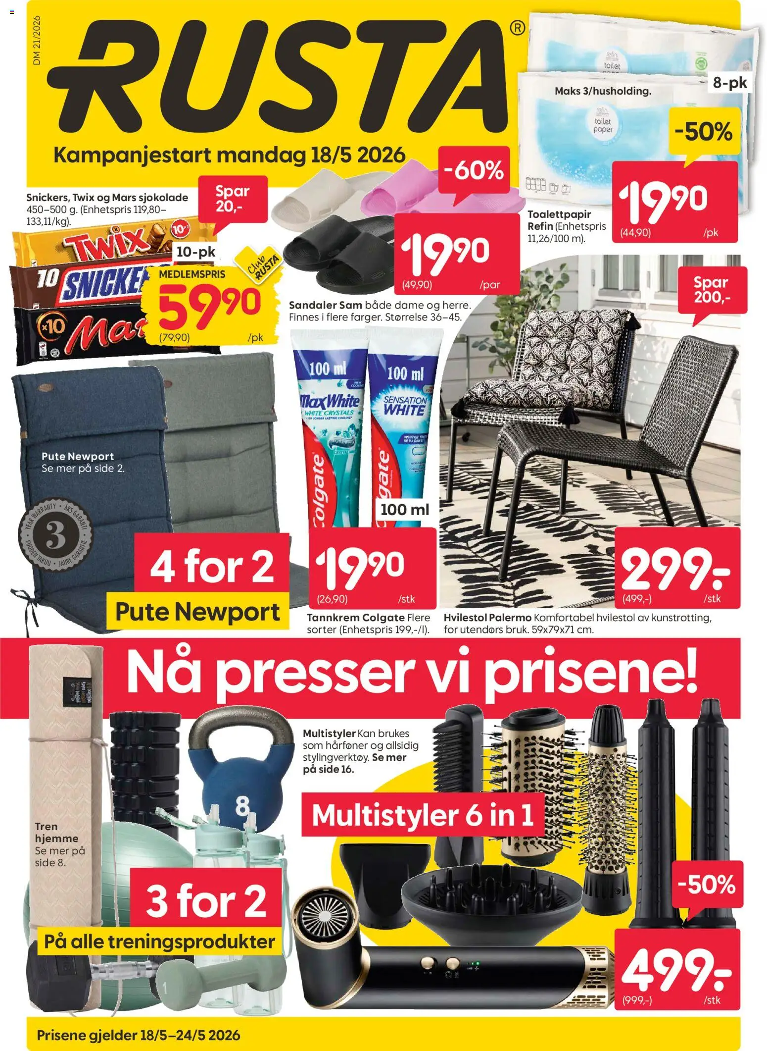 Forhåndsvis Rusta kundeavis fra butikk Rusta gyldig fra 18/05/2026