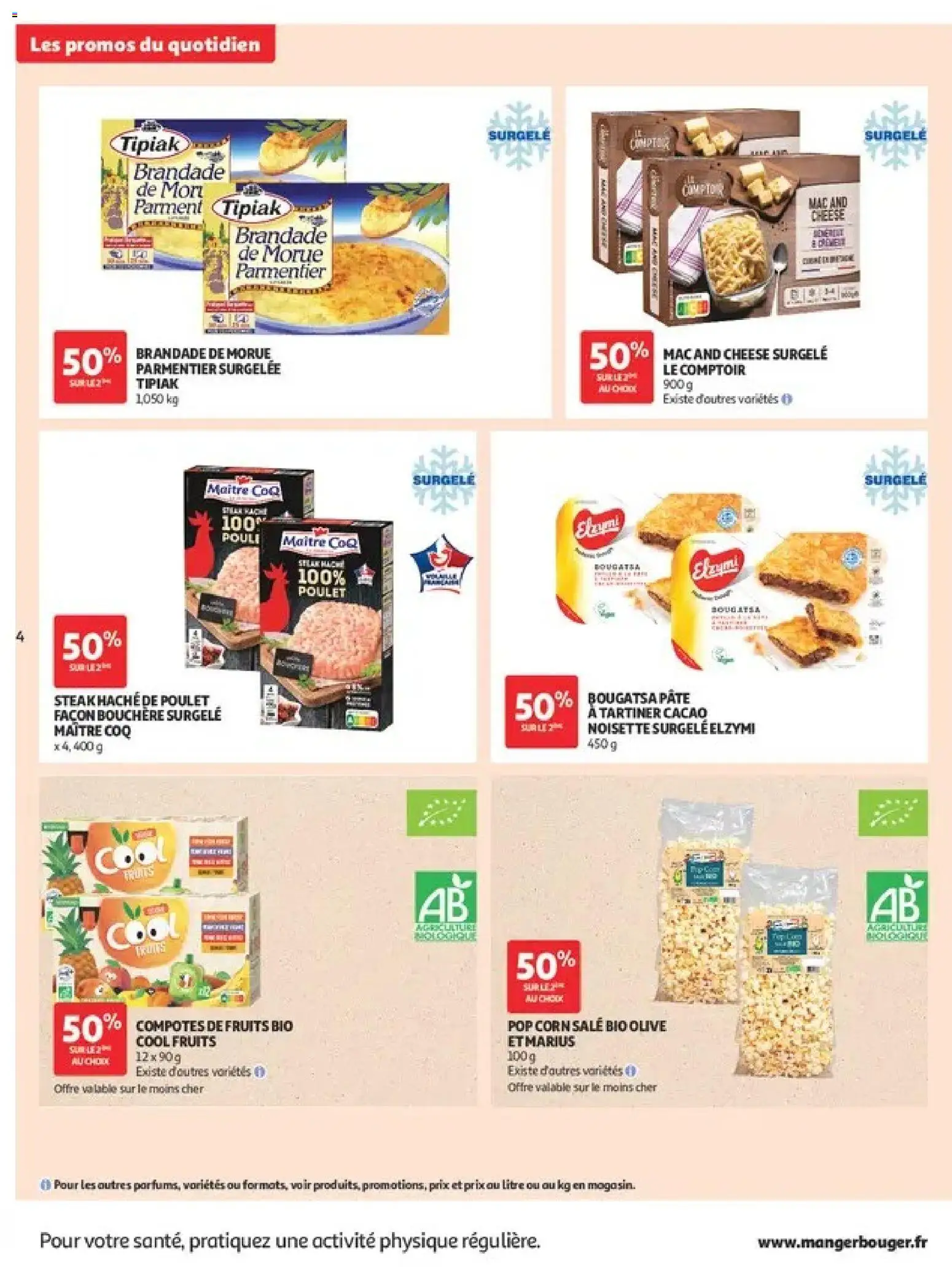 Prévisualisation de Auchan Les promos du moment du magasin Auchan formulaire valide 01/09/2026 - Fruits, Popcorn, Pâte, Morue, Noisette, Olive, Cacao, Pâte à tartiner