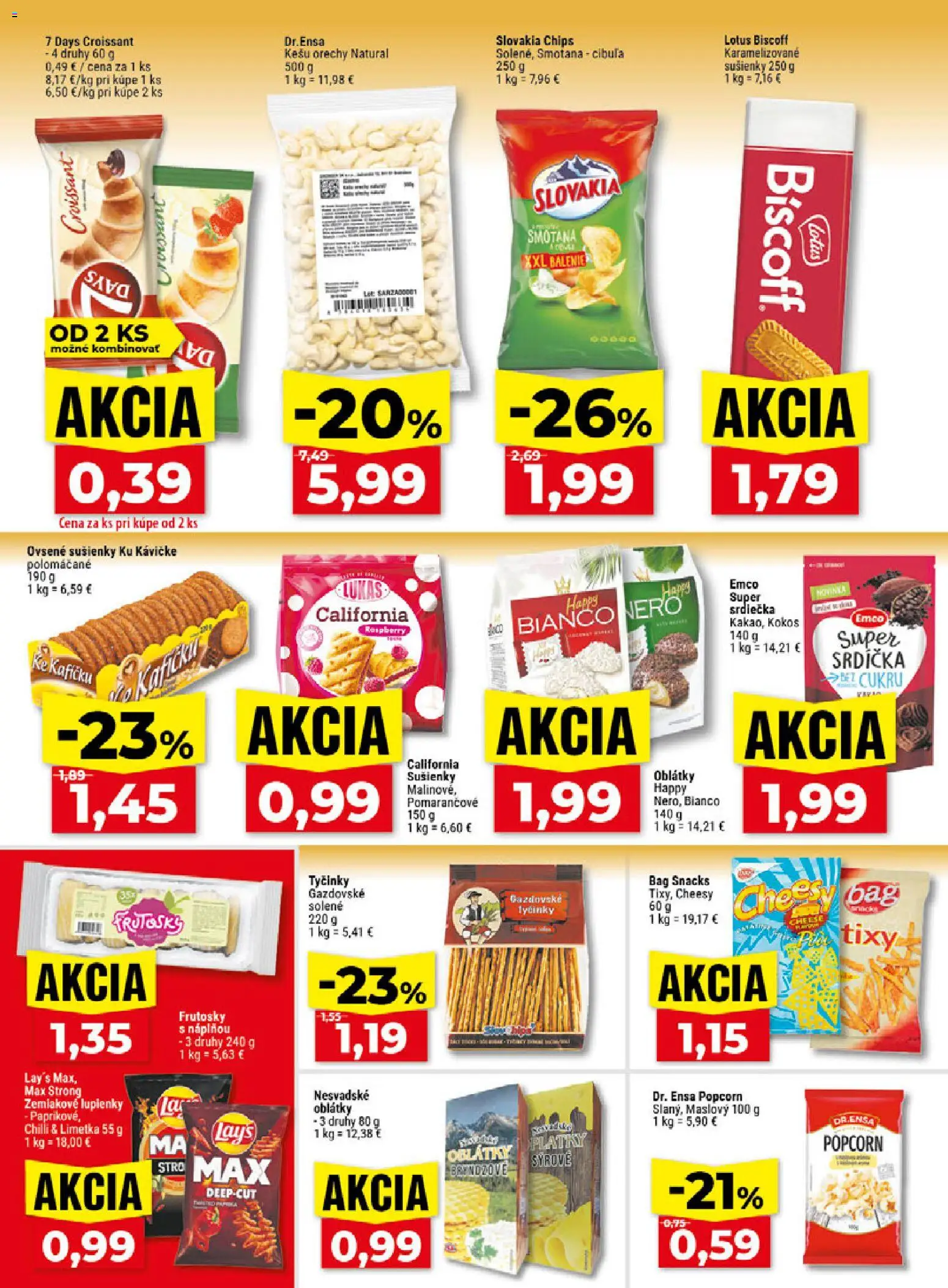 Náhľad Klas letáku platného od 12.10.2026 - Orechy, Kokos, Cibuľa, Kešu orechy, Smotana, Kešu, Sušienky, Oblátky