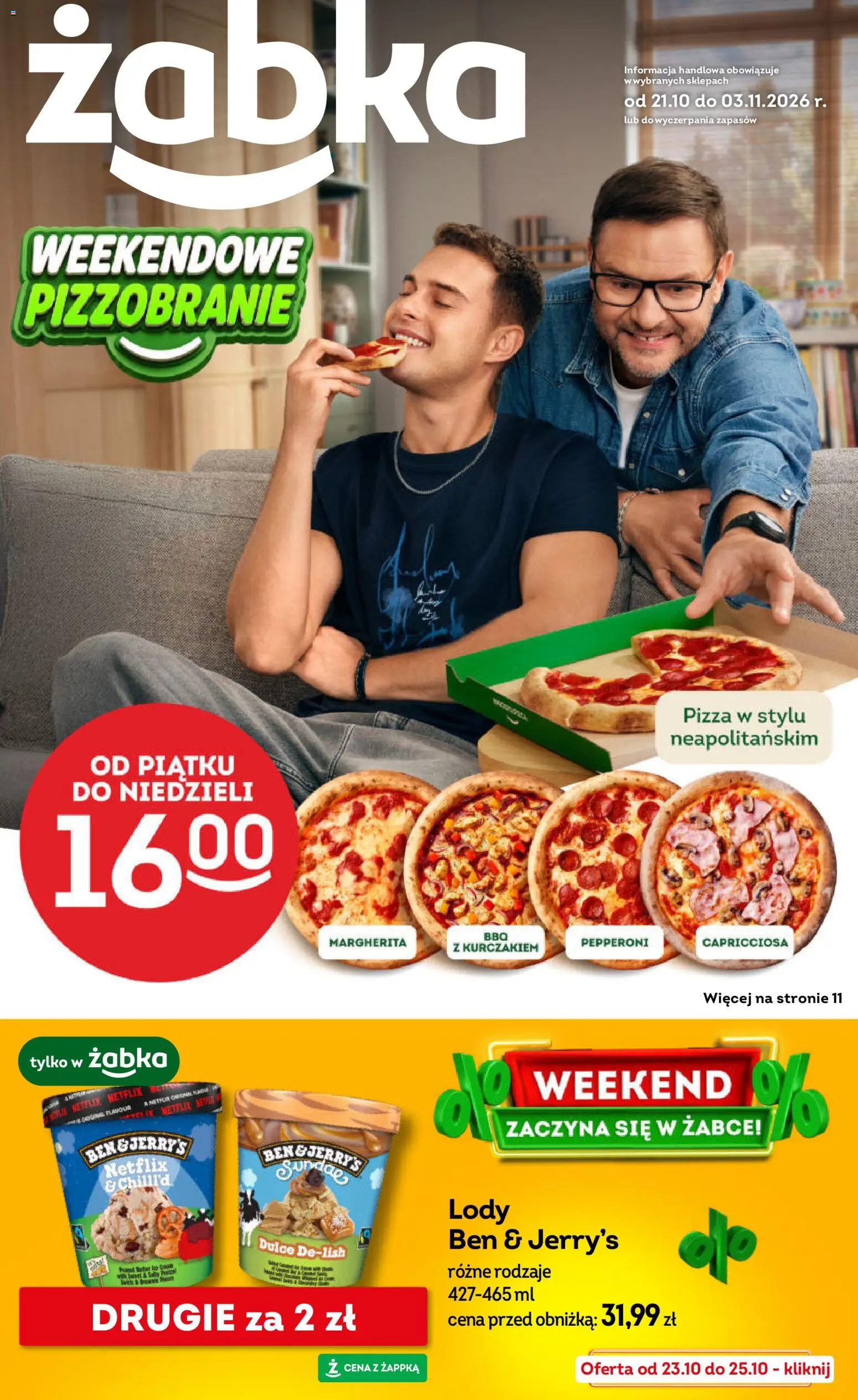 Pogląd gazetki "Żabka gazetka" ze sklepu Żabka ważnej od 21.10.2026 - Pizza, Lody