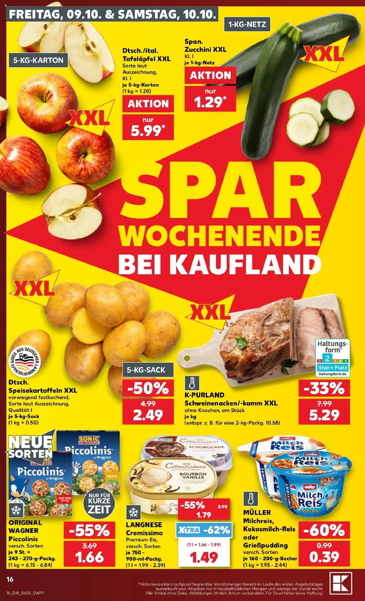 Vorschau von dem Prospekt des Geschäftes Kaufland, gültig ab dem 08.10.2026 - Schokolade, Zucchini, Milch, Reis, Piccolinis, Vanille, Bourbon, Langnese