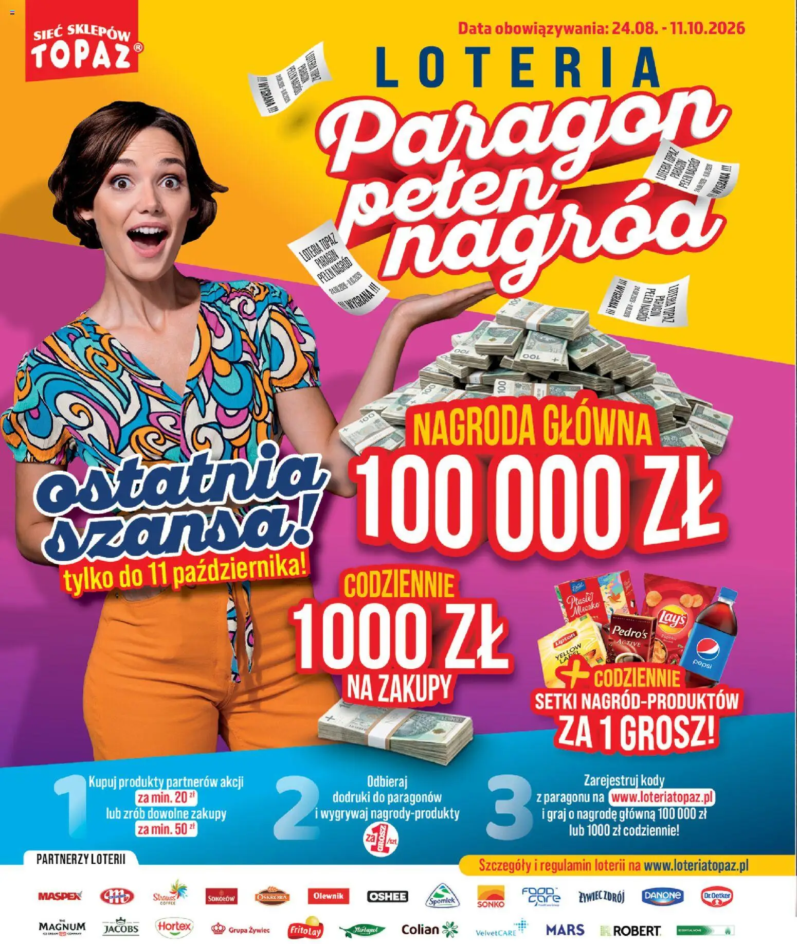 Pogląd gazetki "Topaz gazetka - Express" ze sklepu Topaz ważnej od 08.10.2026 - Jacobs, Oshee, Pepsi, Magnum