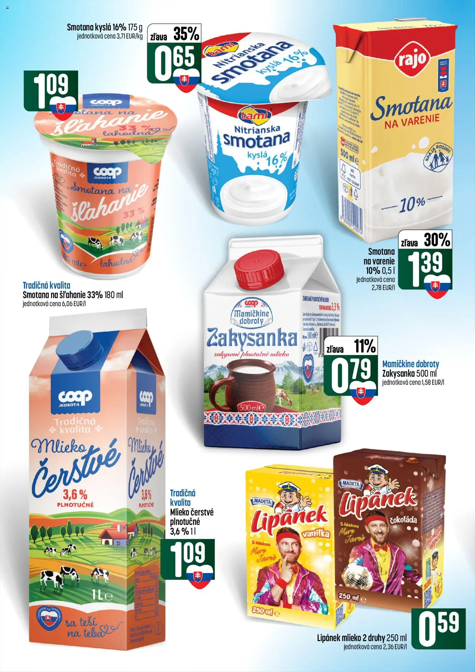 Náhľad COOP Jednota letáku platného od 08.10.2026 - Čokoláda, Mlieko, Vanilka, Smotana