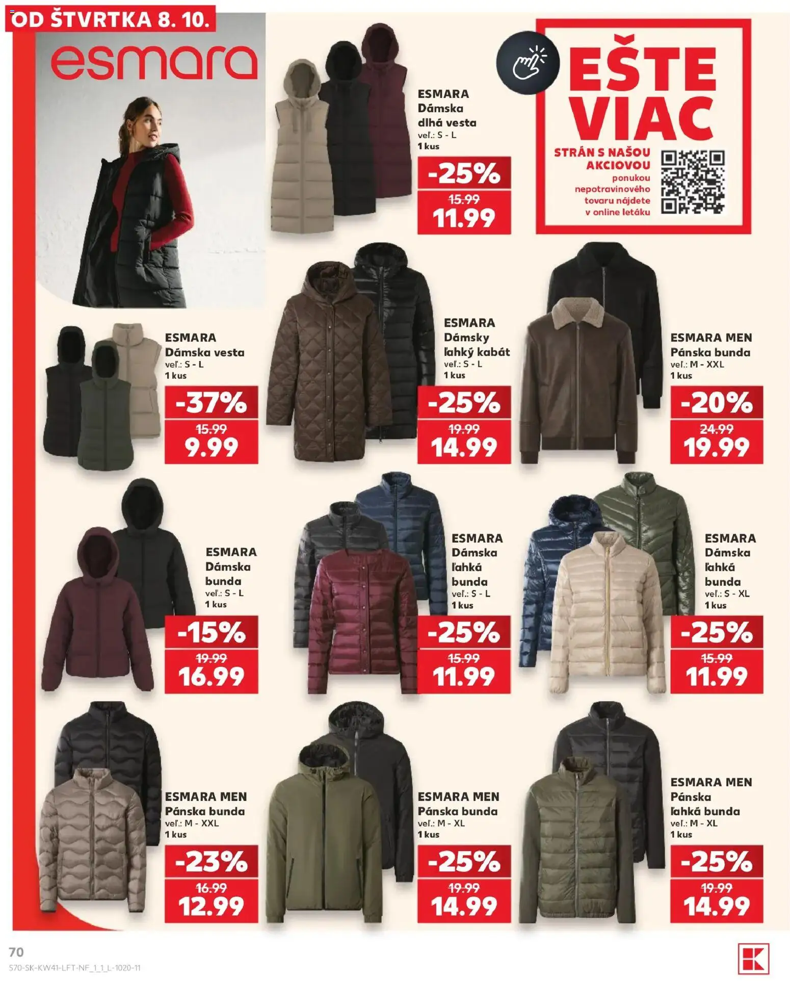 Náhľad Kaufland letáku platného od 08.10.2026 - Kabát, Bunda, Vesta