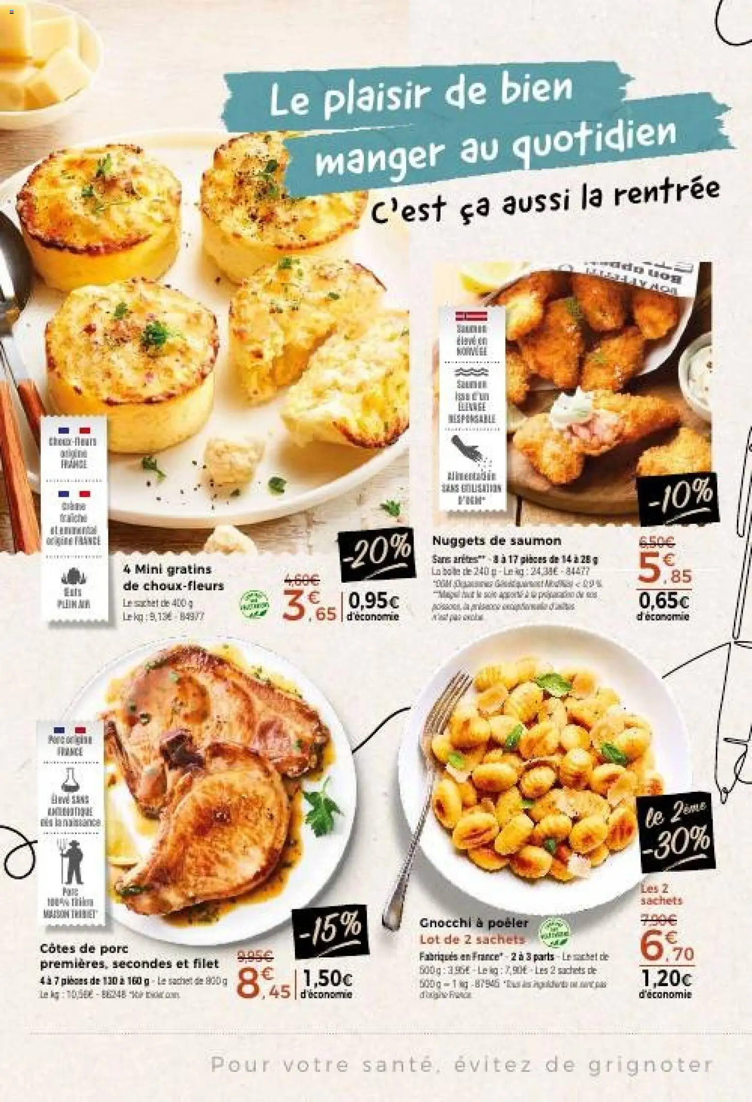 Prévisualisation de Thiriet catalogue du magasin Thiriet formulaire valide 24/08/2026 - Gnocchi, Saumon, Nuggets, Porc, Côtes de porc