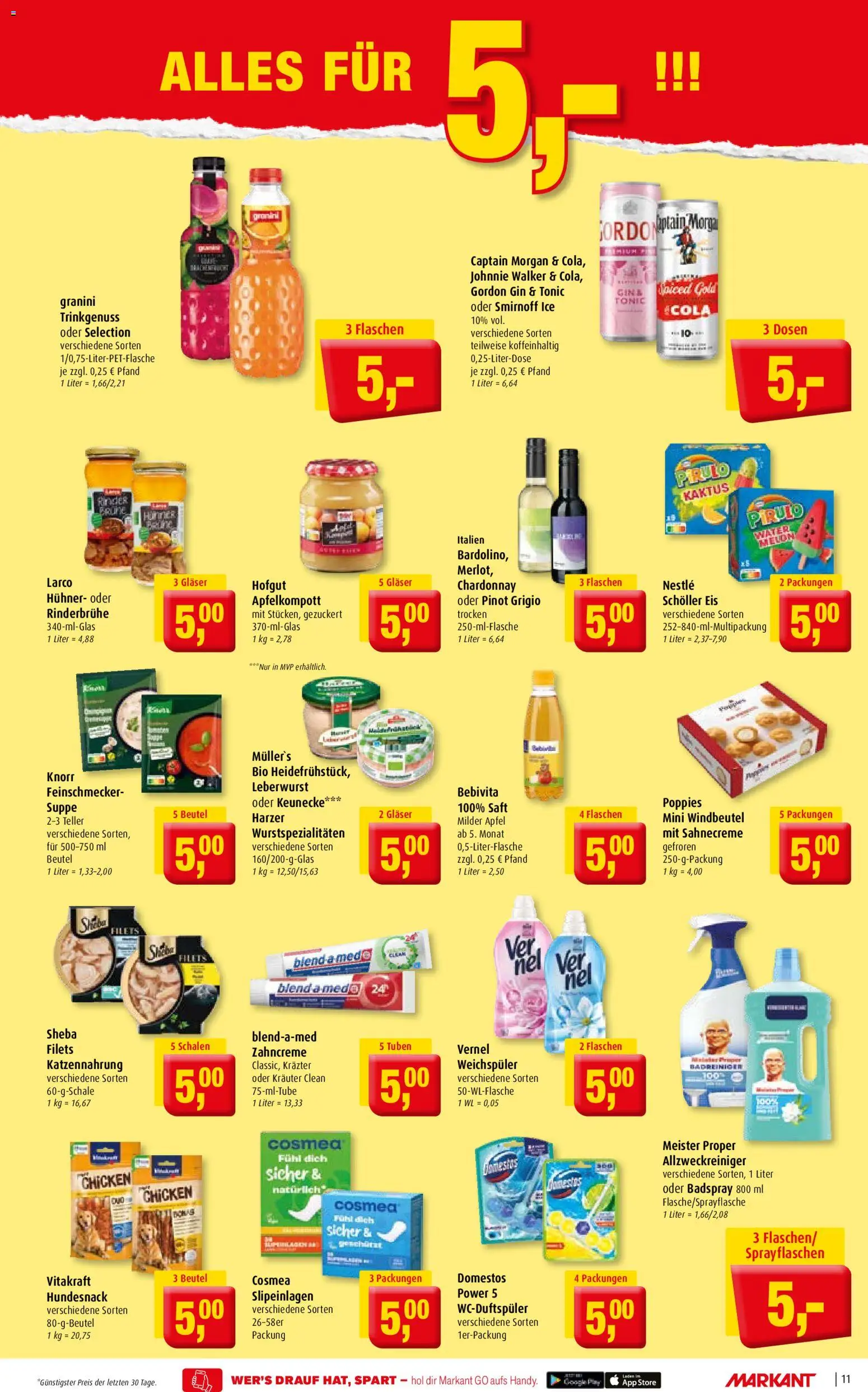 Vorschau von dem Prospekt des Geschäftes Markant, gültig ab dem 07.09.2026 - Eis, Cola, Captain morgan, Knorr, Johnnie walker, Saft, Sheba, Vernel