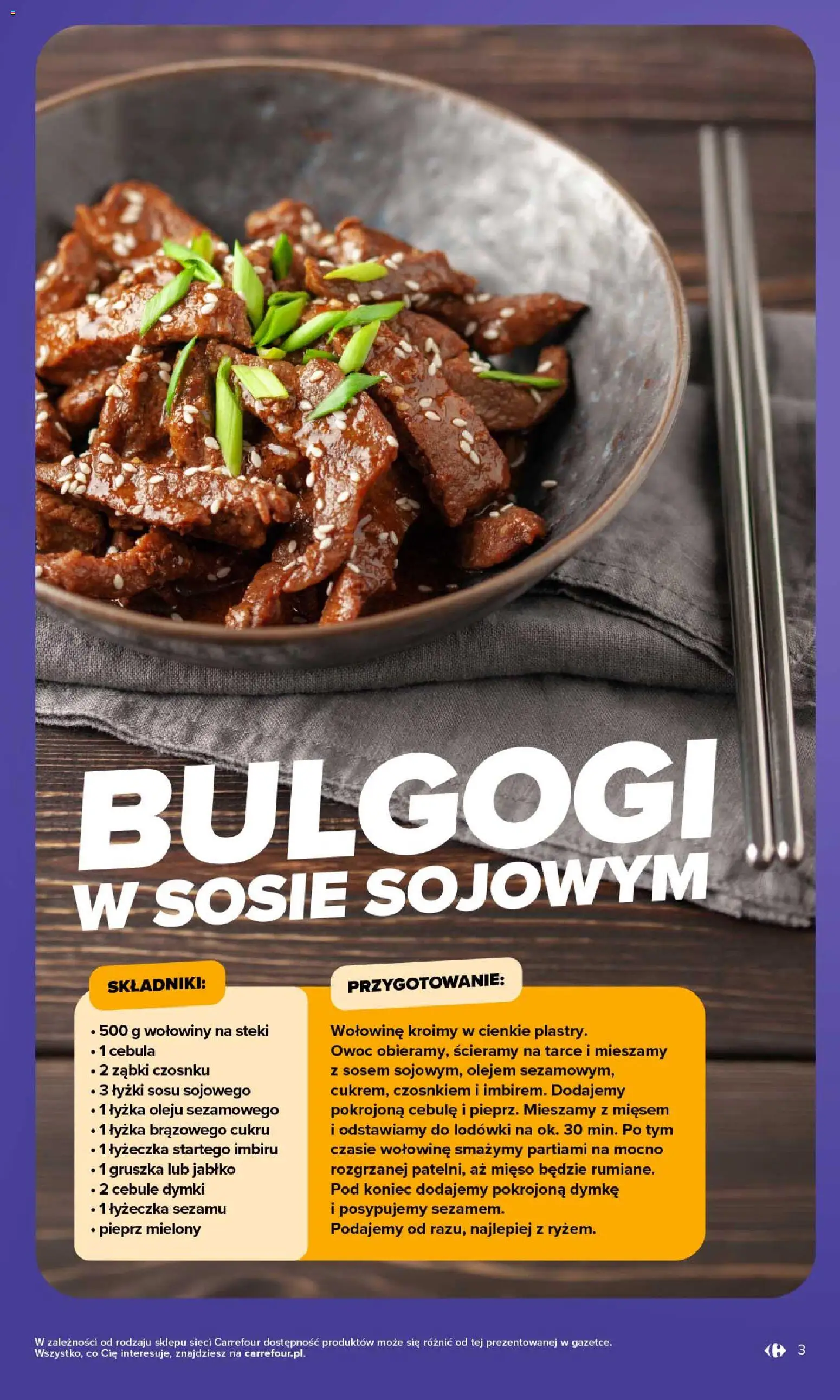 Pogląd gazetki "Carrefour gazetka - Kuchnia koreańska" ze sklepu Carrefour ważnej od 05.10.2026 - Mięso, Gruszka, Lodówki, Cebula, Steki, Pieprz, Cebule