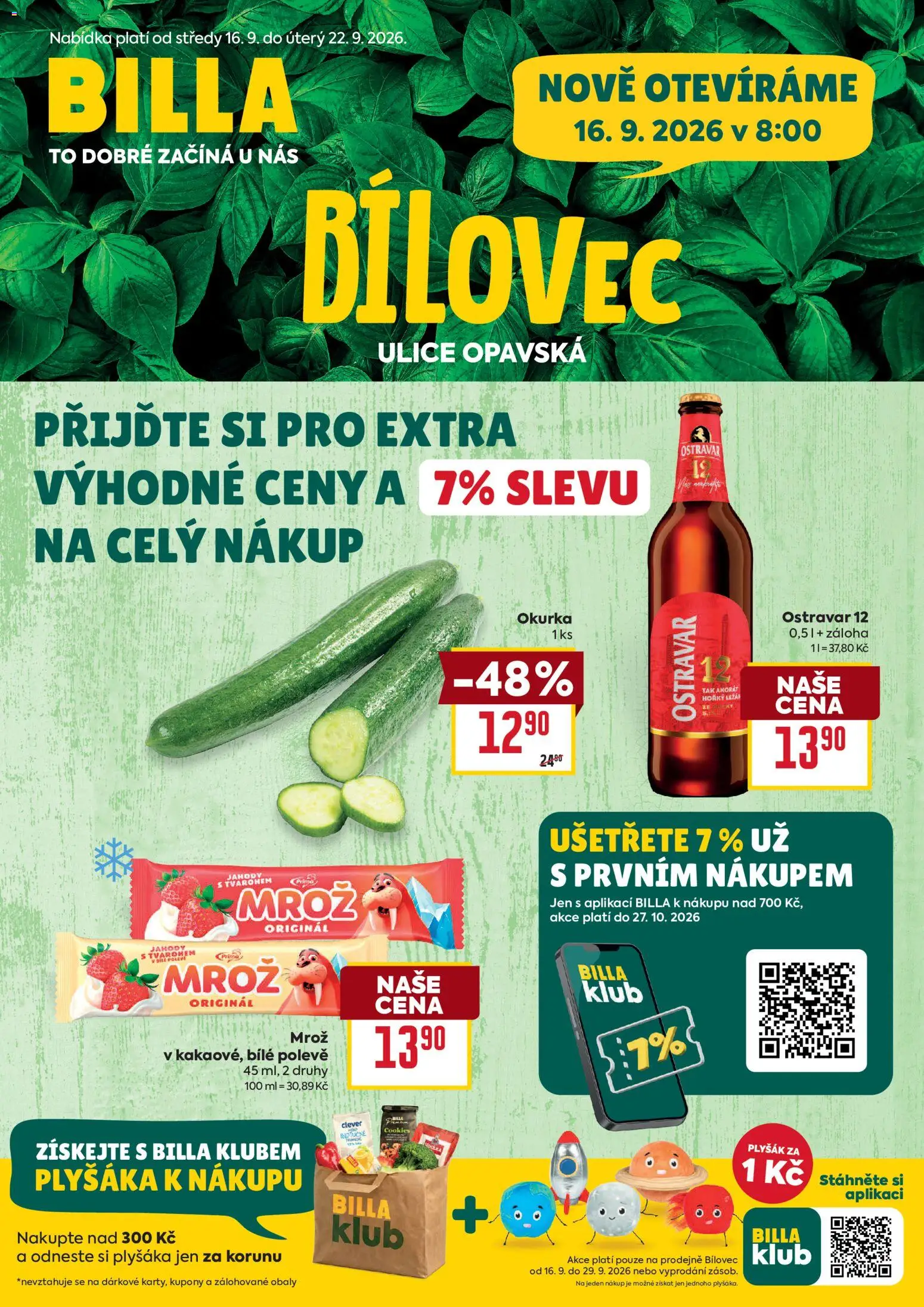 Náhled nabídky: Billa Billa leták - Bílovec platný od 16.09.2026