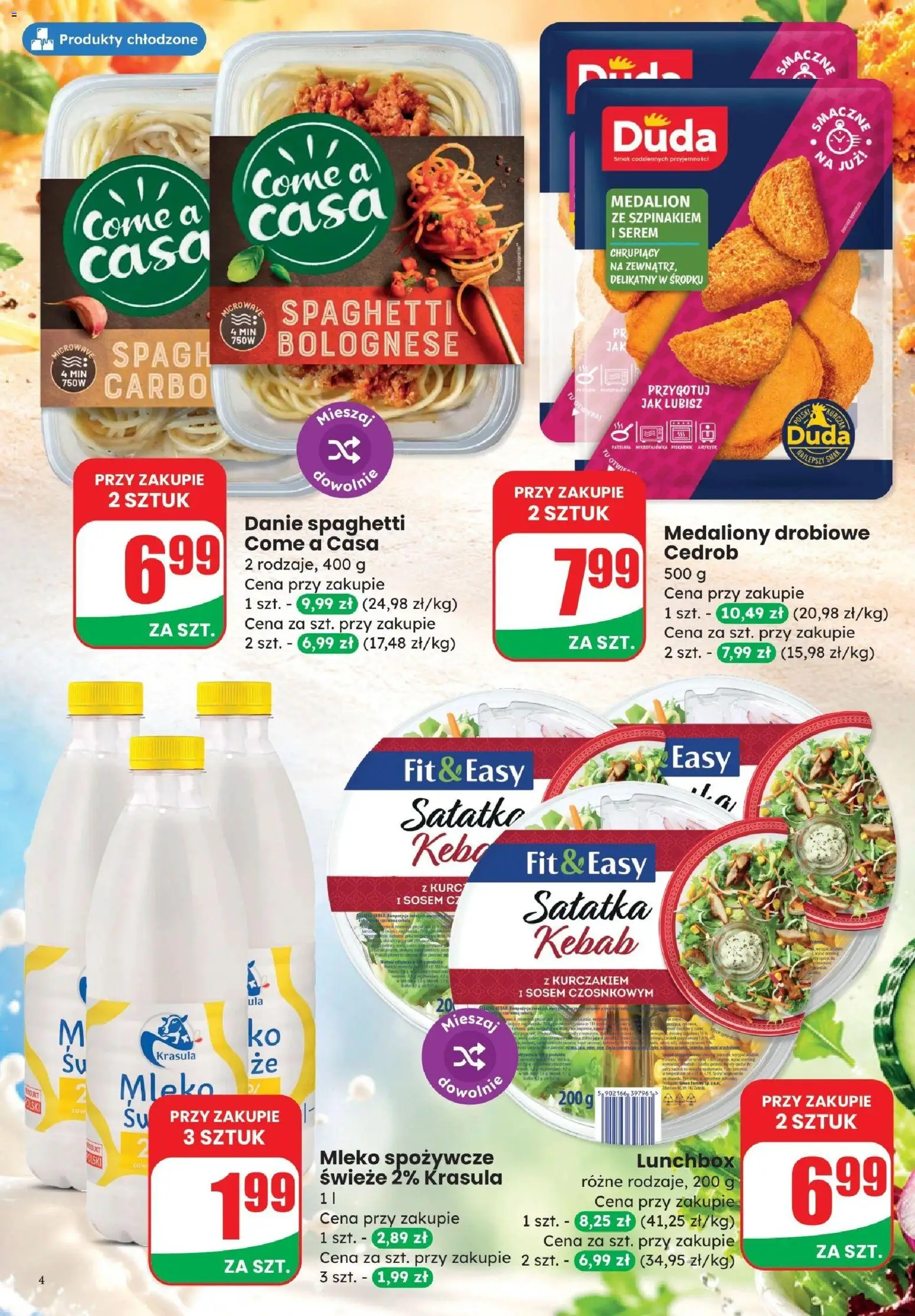 Pogląd gazetki "Dino gazetka - Weekendowe Okazje" ze sklepu Dino ważnej od 23.10.2026 - Kebab, Mikrofalówka, Mleko, Sałatka, Spaghetti, Serem, Piekarnik, Lunchbox