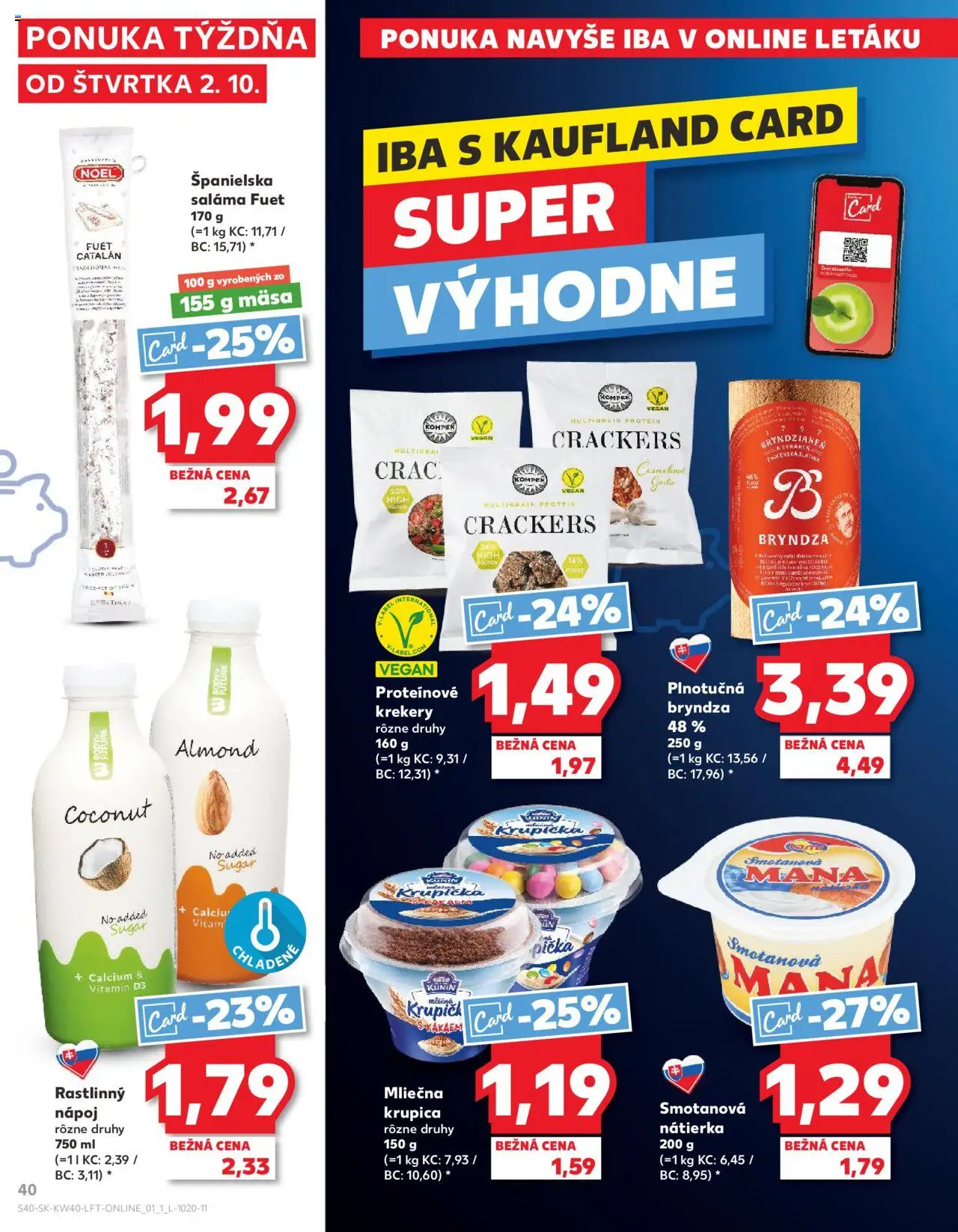 Náhľad Kaufland letáku platného od 02.10.2025 - Protein, Bryndza, Krupica, Nátierka, Saláma
