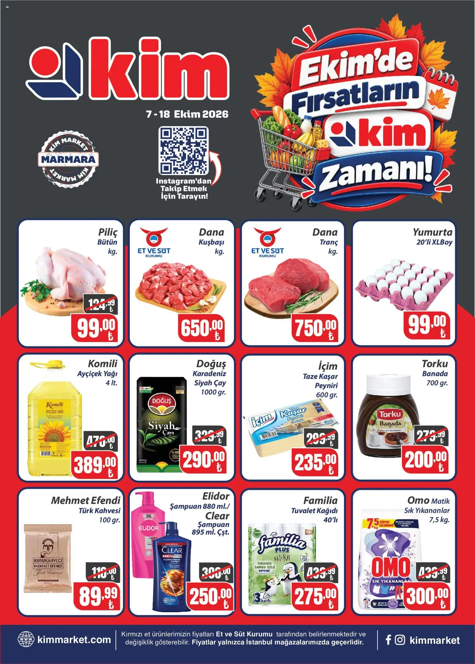 Kim Market Kim Market Katalog - Marmara Insert 07.10.2026 - Broşürünün önizlemesi - Çay, Et, Süt, Yumurta, Tuvalet, Şampuan, Tuvalet kağıdı, Piliç