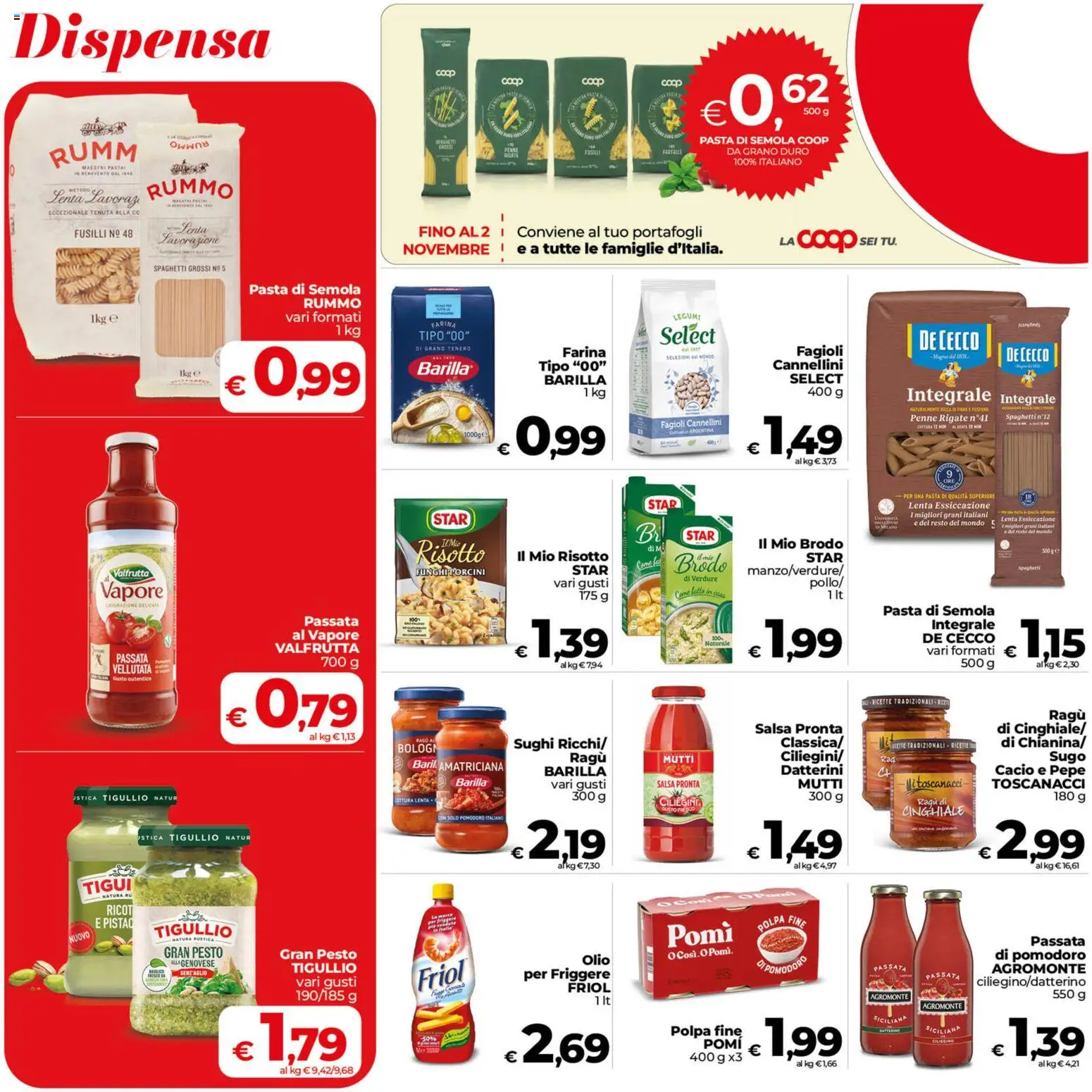 Anteprima dell'opuscolo COOP volantino Ragusa dal negozio COOP valido da 23/10/2026 - Pasta, Pepe, Legumi, Fusilli, De Cecco, Semola, Brodo, Farina tipo 00