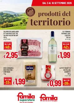 Anteprima dell'opuscolo Famila volantino Prodotti del Territorio dal negozio Famila valido da 03/09/2026
