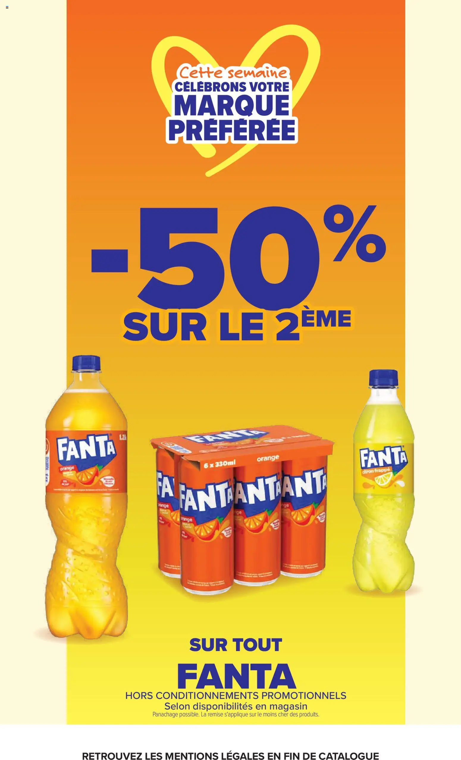 Prévisualisation de Carrefour catalogue du magasin Carrefour formulaire valide 20/10/2026 - Orange, Citron, Soda, Fanta, Bouteille