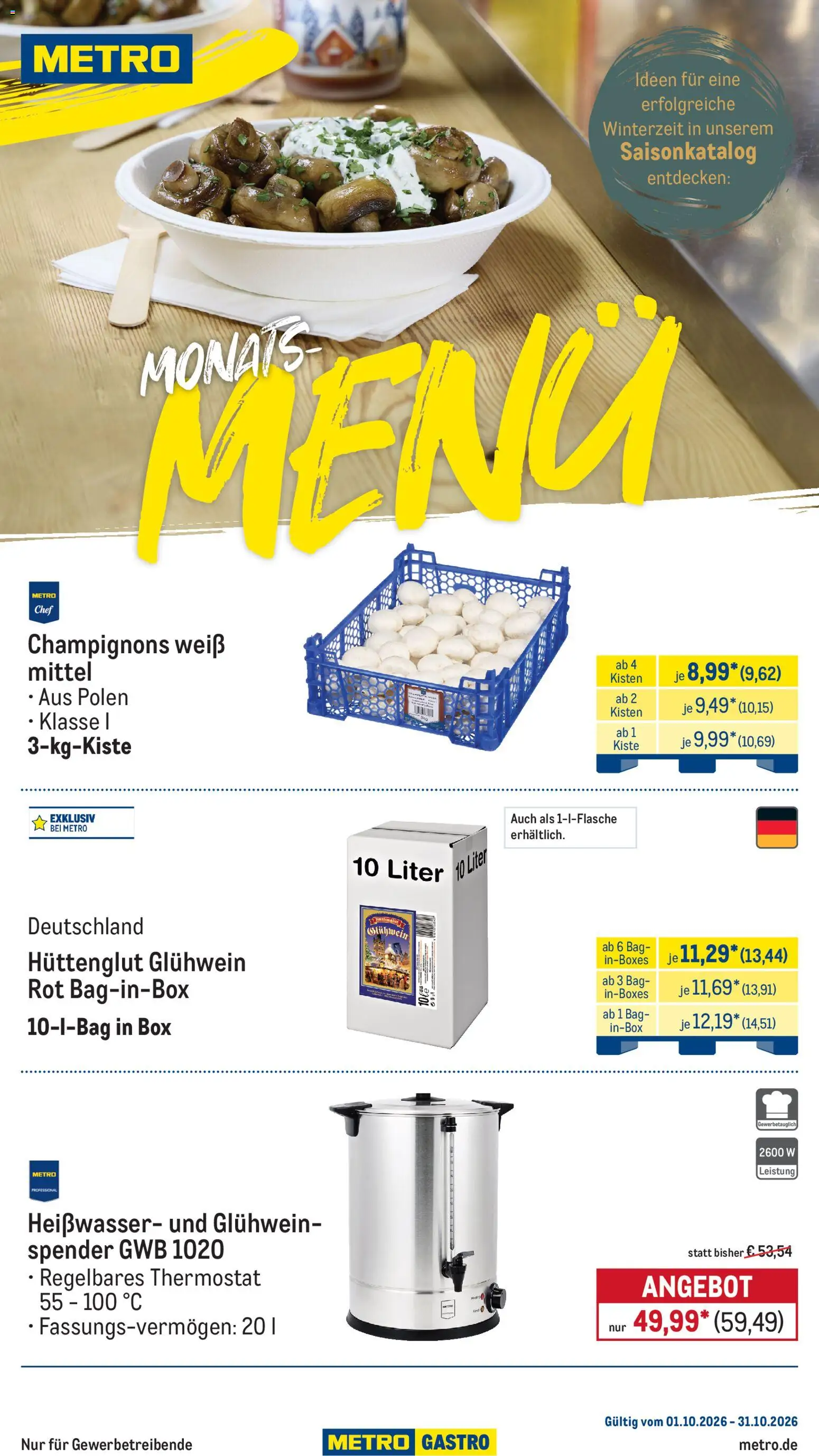 Vorschau von dem Prospekt des Geschäftes Metro, gültig ab dem 01.10.2026