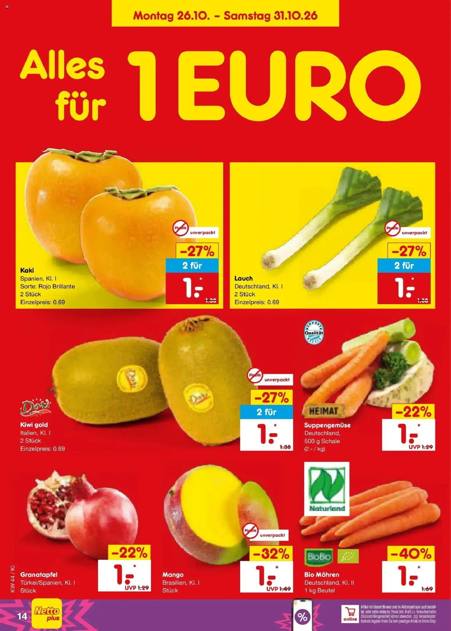 Vorschau von dem Prospekt des Geschäftes Netto Marken-Discount, gültig ab dem 26.10.2026