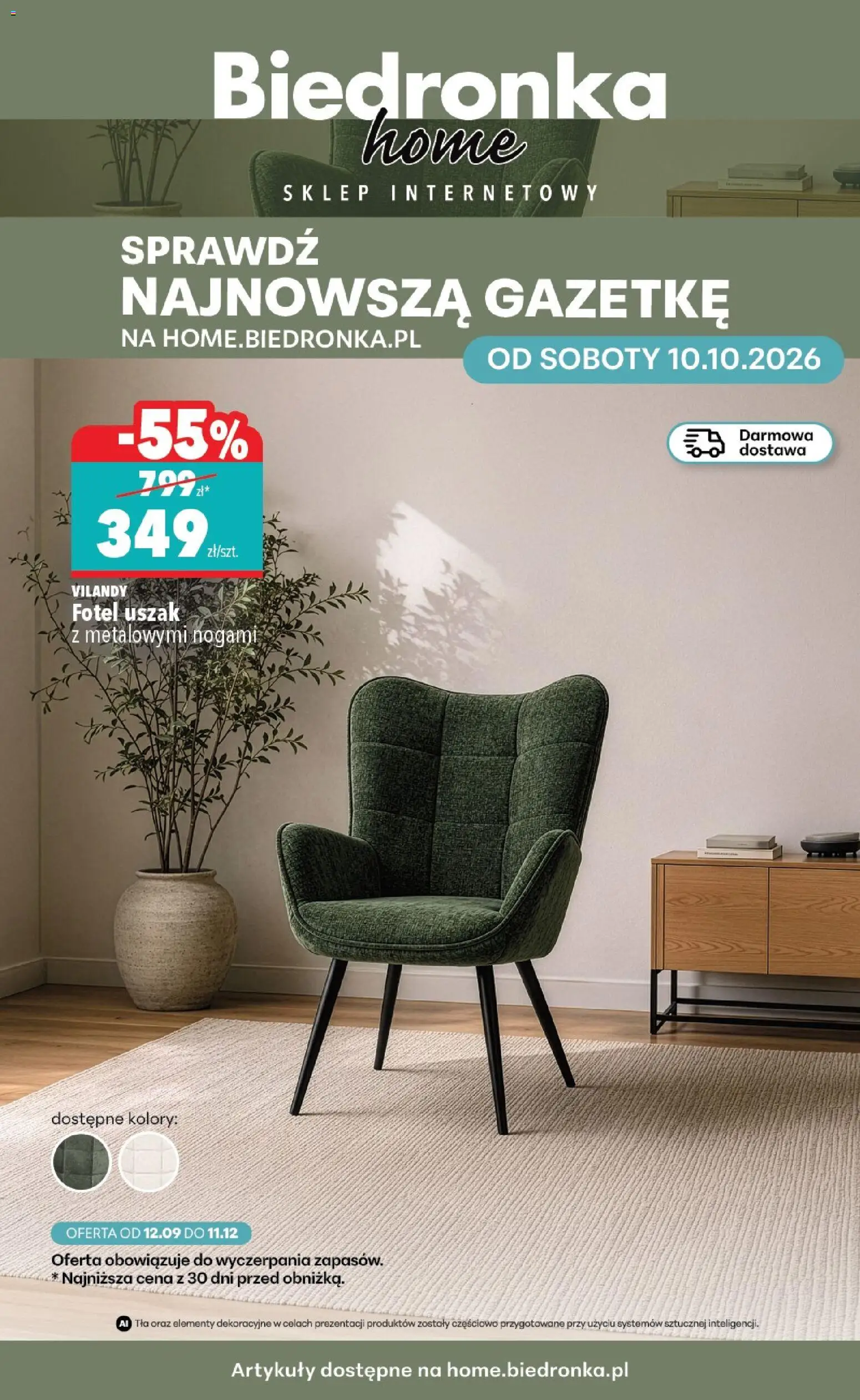 Pogląd gazetki "Biedronka gazetka - Home" ze sklepu Biedronka ważnej od 10.10.2026 - Fotel