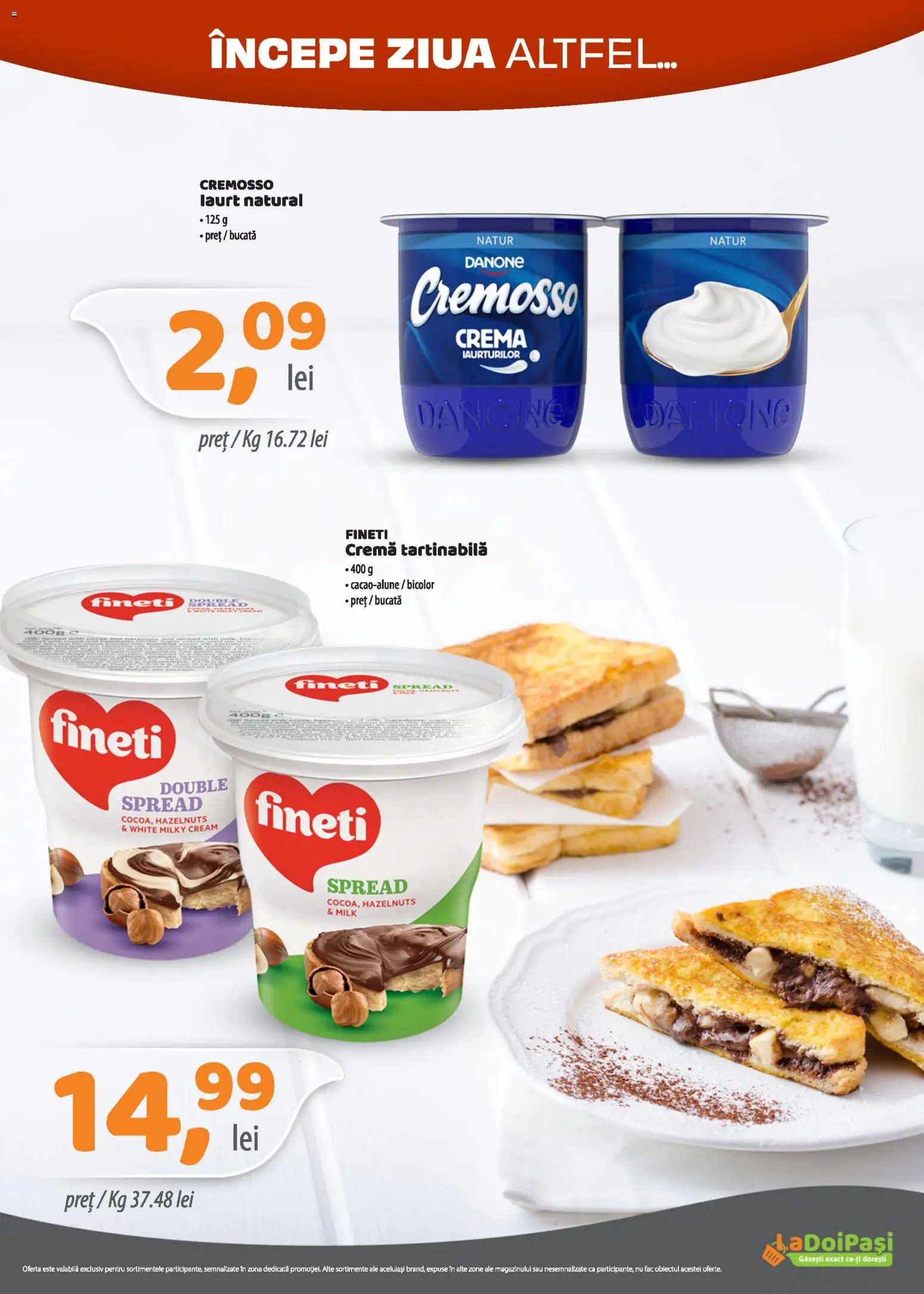 Previzualizarea de cataloage: LaDoiPași LaDoiPași Catalog valabil de la 16.10.2026 - Cremă, Danone, Cremă tartinabilă