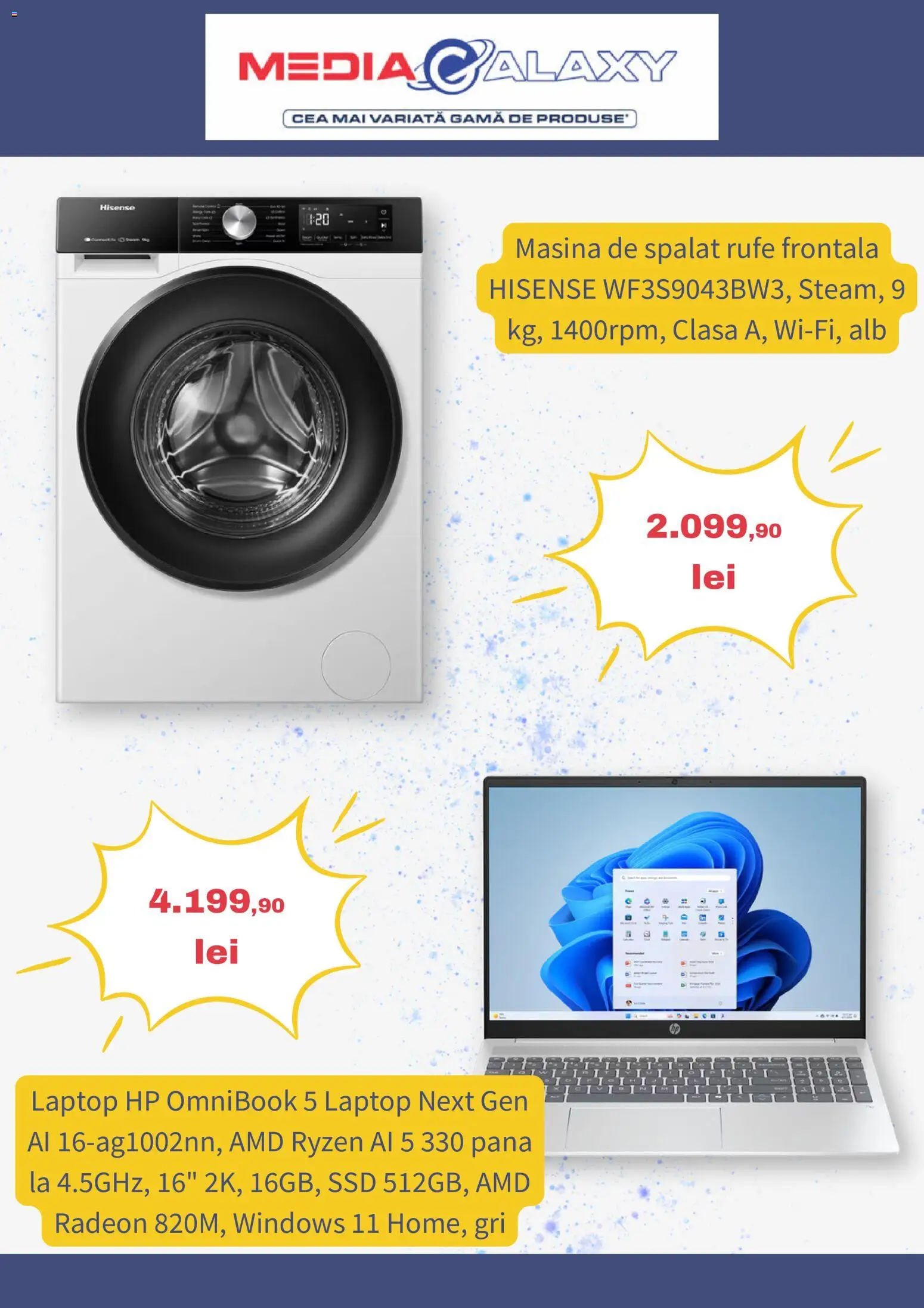 Previzualizarea de cataloage: Media Galaxy Media Galaxy Catalog valabil de la 08.10.2026 - Mașină De Spălat, Laptop