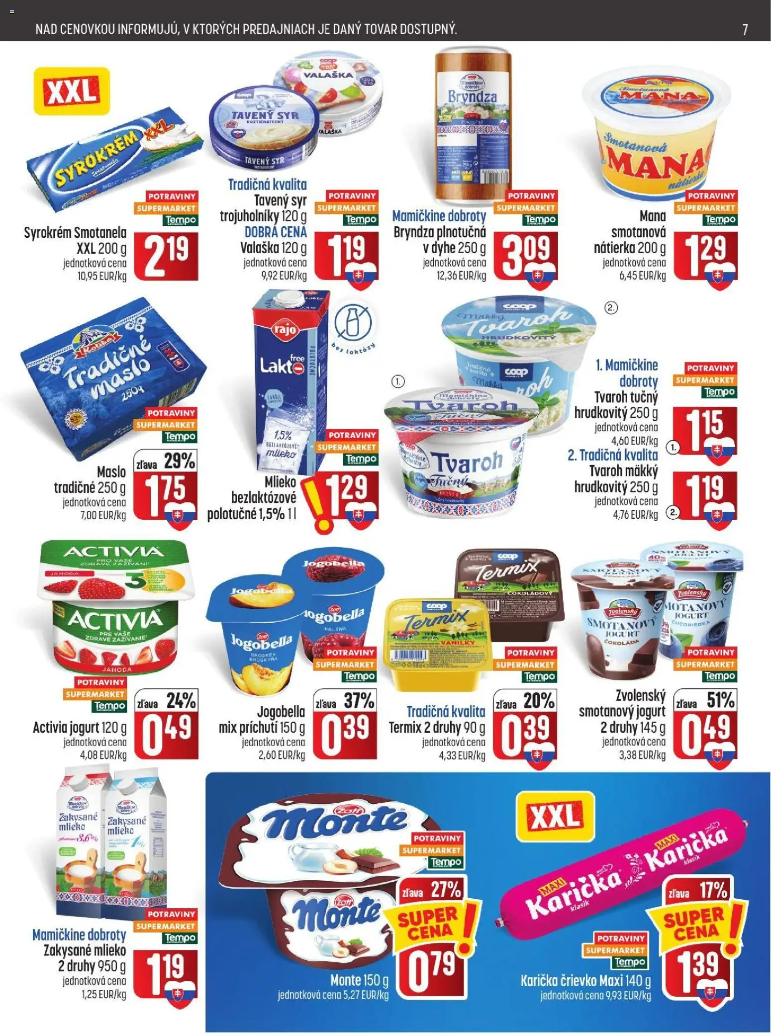 Náhľad COOP Jednota letáku platného od 29.10.2026 - Maslo, Syr, Tvaroh, Bryndza, Jogurt, Nátierka, Tavený syr, Tvaroh tučný