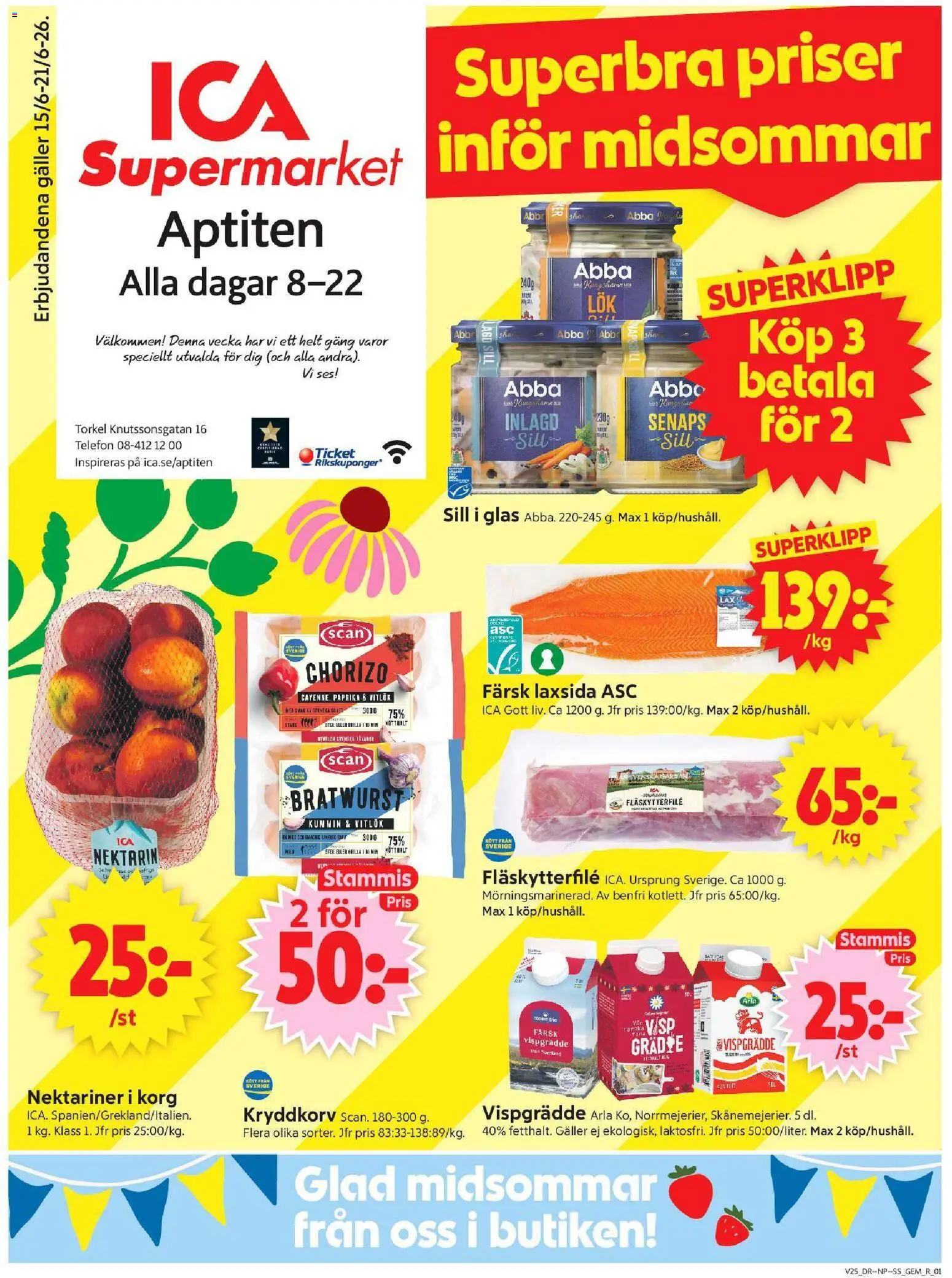 Förhandsgranska reklamblad ICA Supermarket erbjudanden från butik ICA Supermarket gäller från 15/06/2026