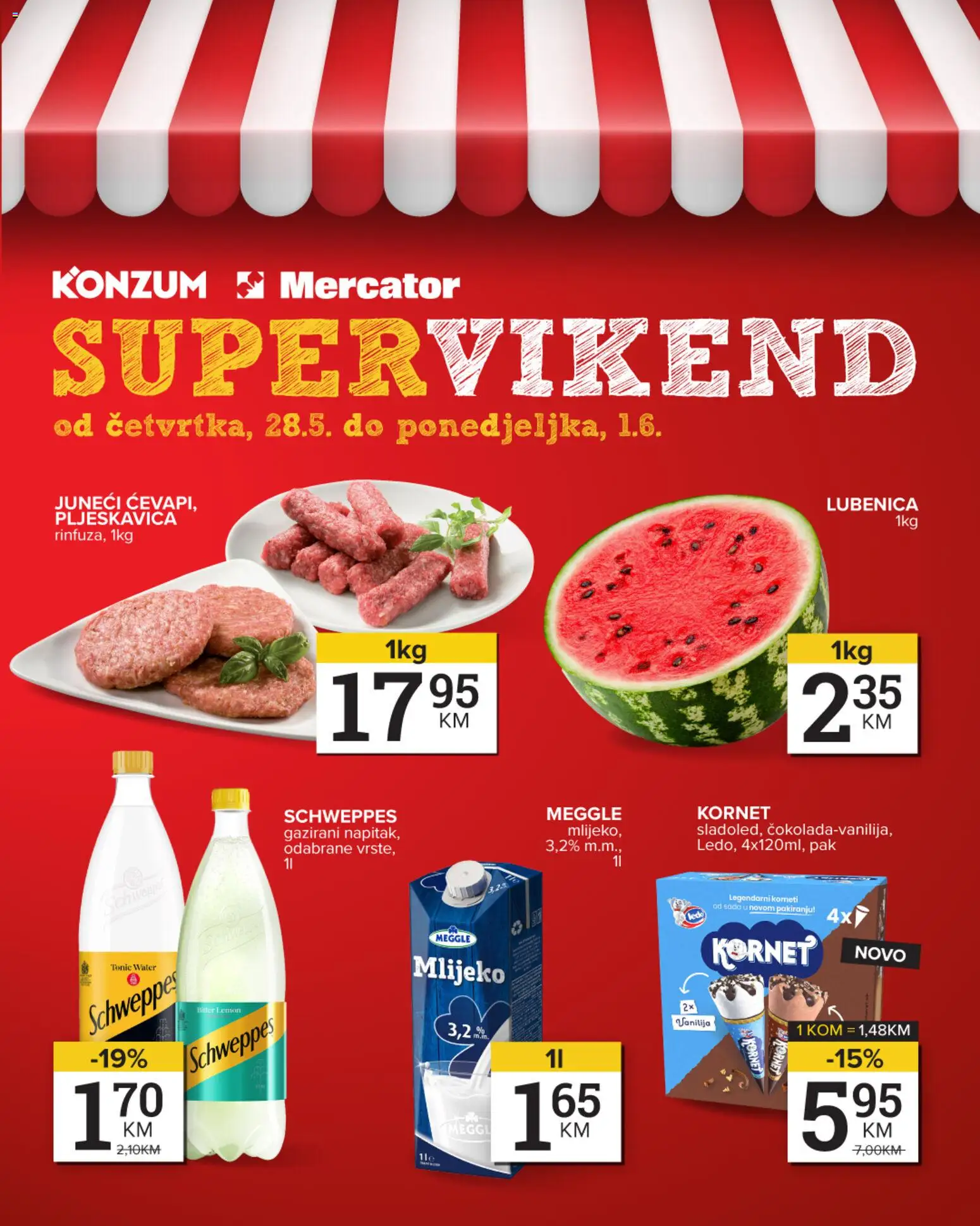 Pregled letka Mercator vikend akcija trgovine Mercator vrijedi od 28.05.2026