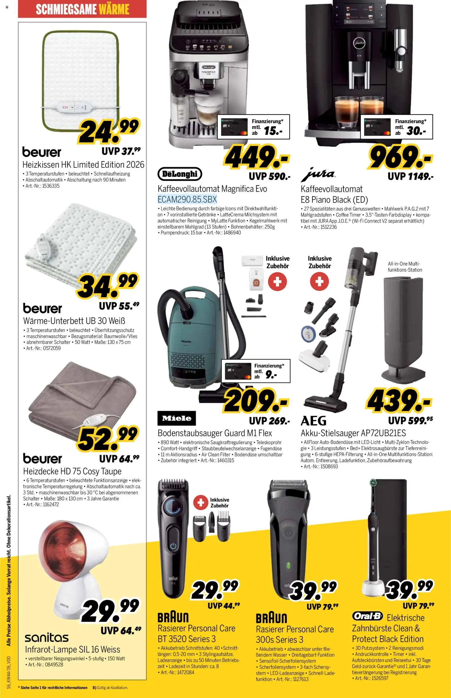 Vorschau von dem Prospekt des Geschäftes Medimax, gültig ab dem 24.10.2026 - Kaffeevollautomat, Wasser, Miele, Jura, Rasierer, Zahnbürste, Heizkissen, Spezialitäten