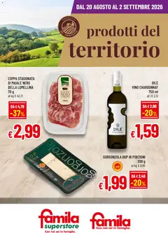 Anteprima dell'opuscolo Famila volantino Prodotti del Territorio dal negozio Famila valido da 20/08/2026