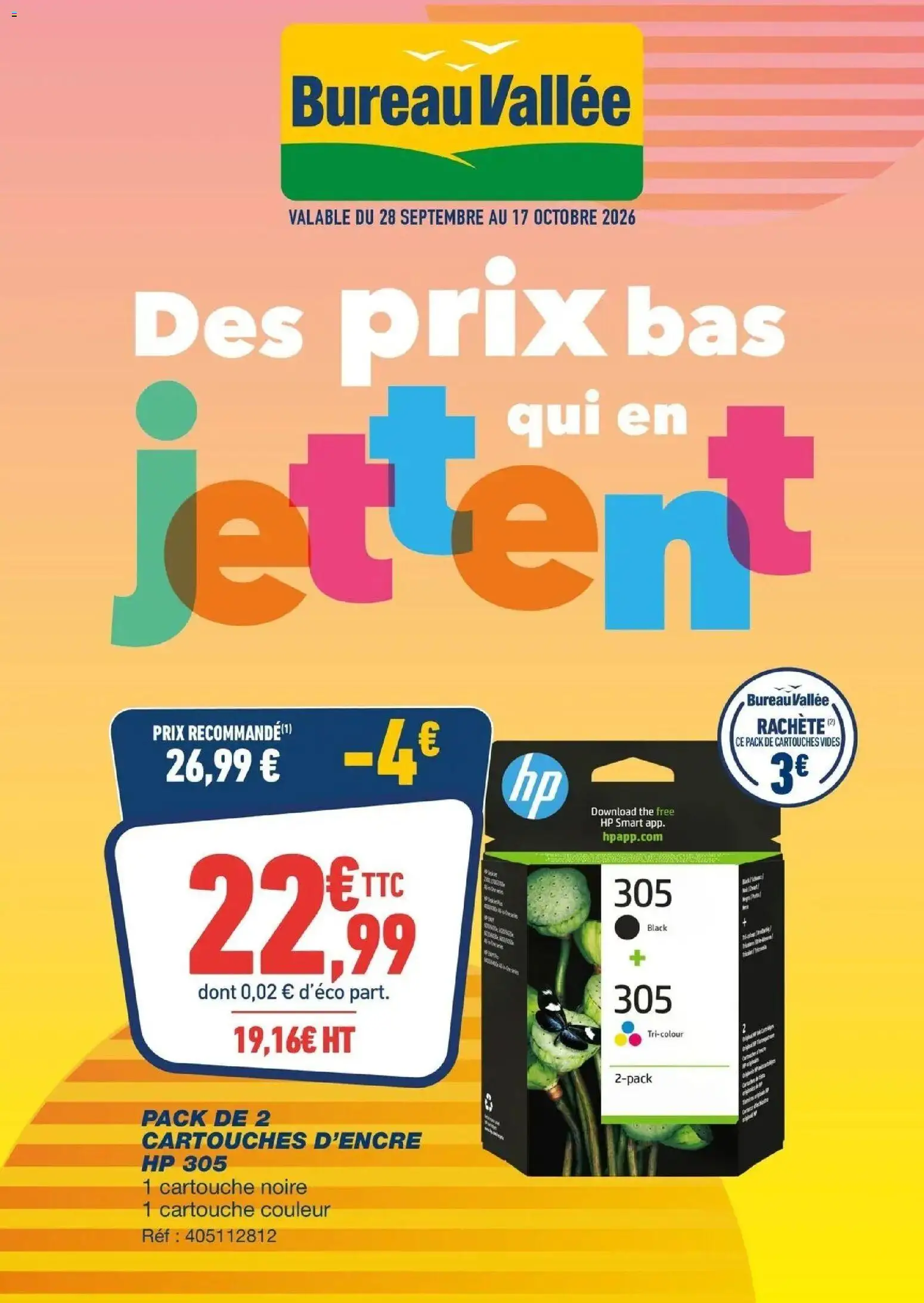 Prévisualisation de Des prix bas qui en jettent du magasin Bureau Vallée formulaire valide 28/09/2026