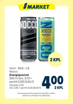 Kaupan S-market S-market - Nocco esikatselu, voimassa 26/08/2026