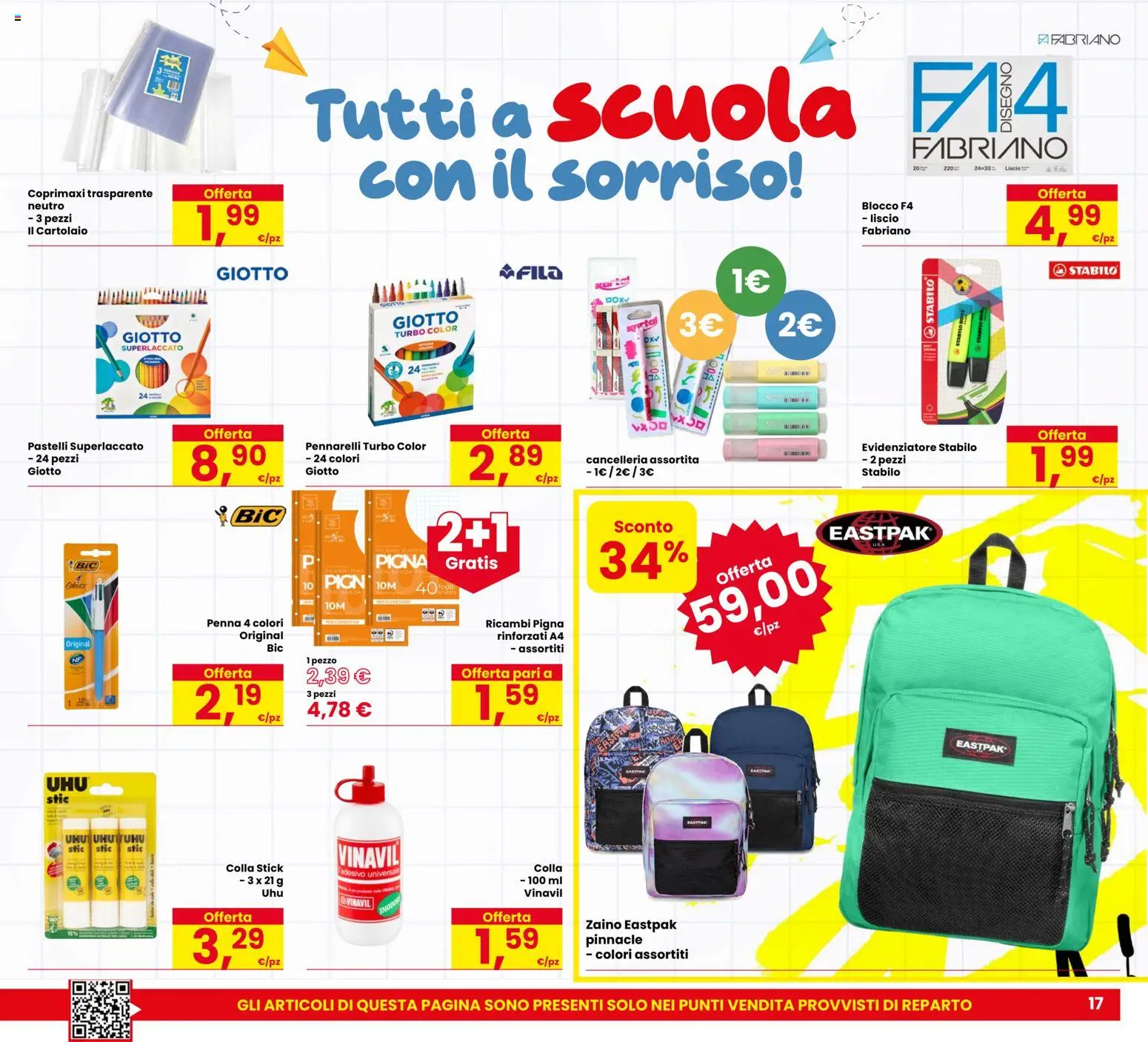 Anteprima dell'opuscolo Eurospar volantino Rovereto dal negozio Eurospar valido da 03/09/2026 - Zaino, Pennarelli, Colla, Evidenziatore, Pastelli