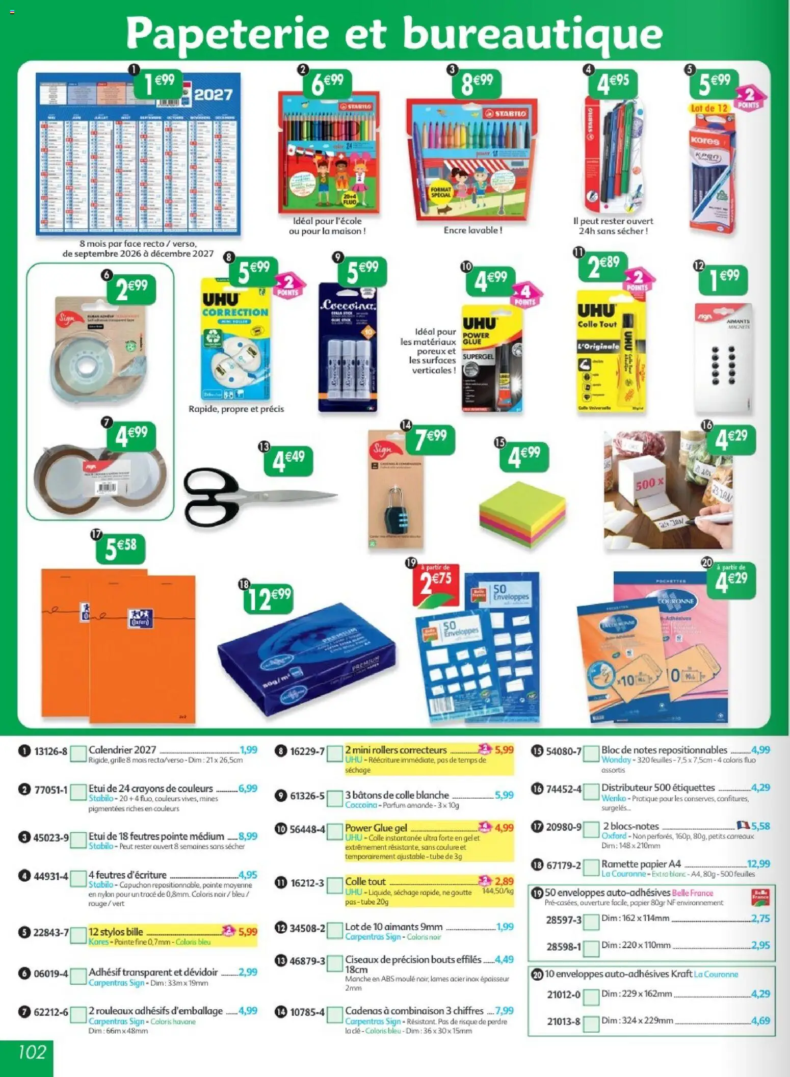 Prévisualisation de Maximo catalogue epicerie du magasin Maximo formulaire valide 24/08/2026 - Calendrier, Distributeur, Parfum, Amande, Cadenas, Colle, Ramette papier A4, Crayons de couleurs