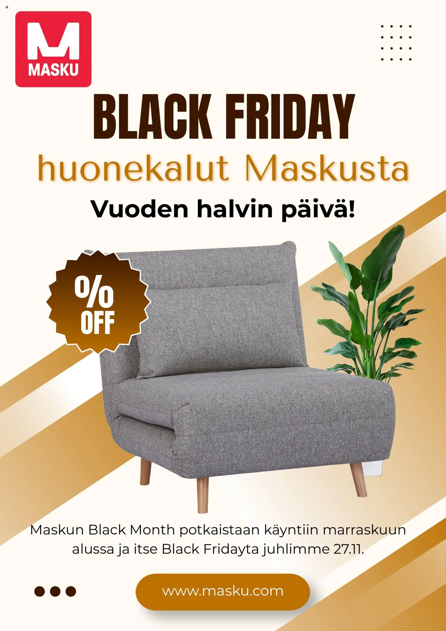 Kaupan Masku Masku Black Friday -ennakkoilmoitus esikatselu, voimassa 23/10/2026