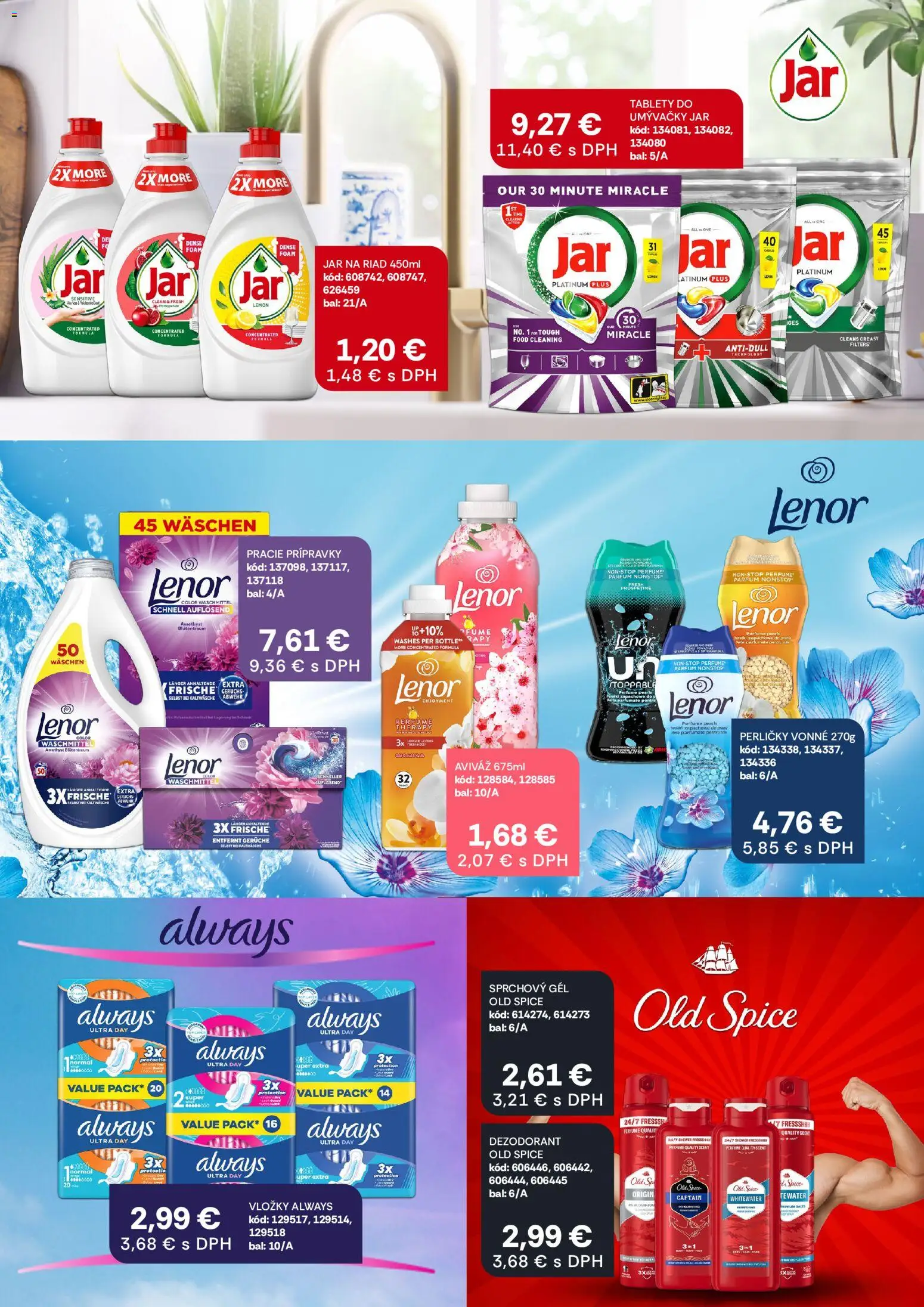 Náhľad Labaš letáku platného od 09.10.2026 - Jar, Old Spice, Dezodorant, Lenor, Riad, Aviváž, Sprchový gél