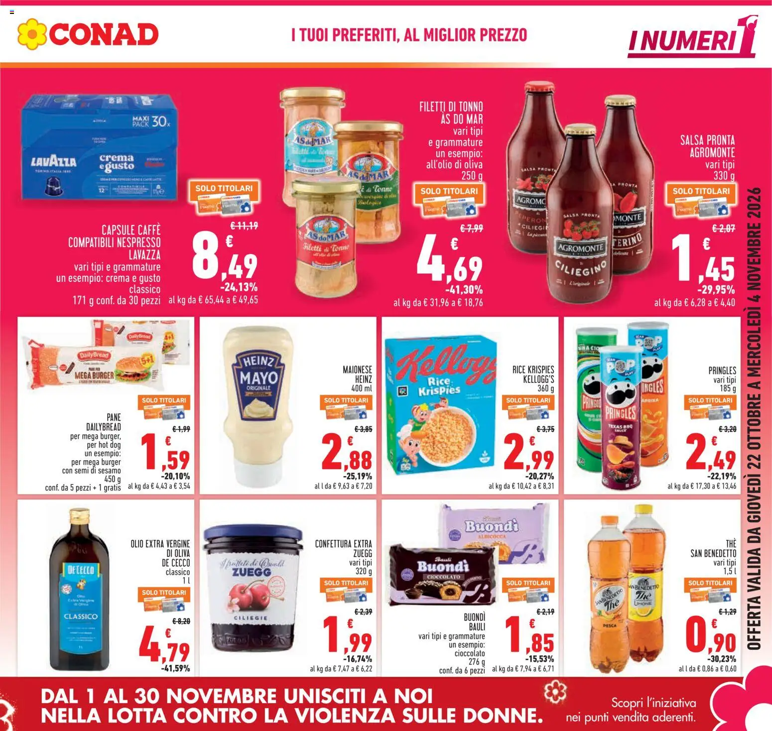 Anteprima dell'opuscolo Conad volantino Piemonte dal negozio Conad valido da 22/10/2026 - Crema, Caffè, Pane, Lavazza, Olio, Salsa, Semi di sesamo, Olio extra vergine