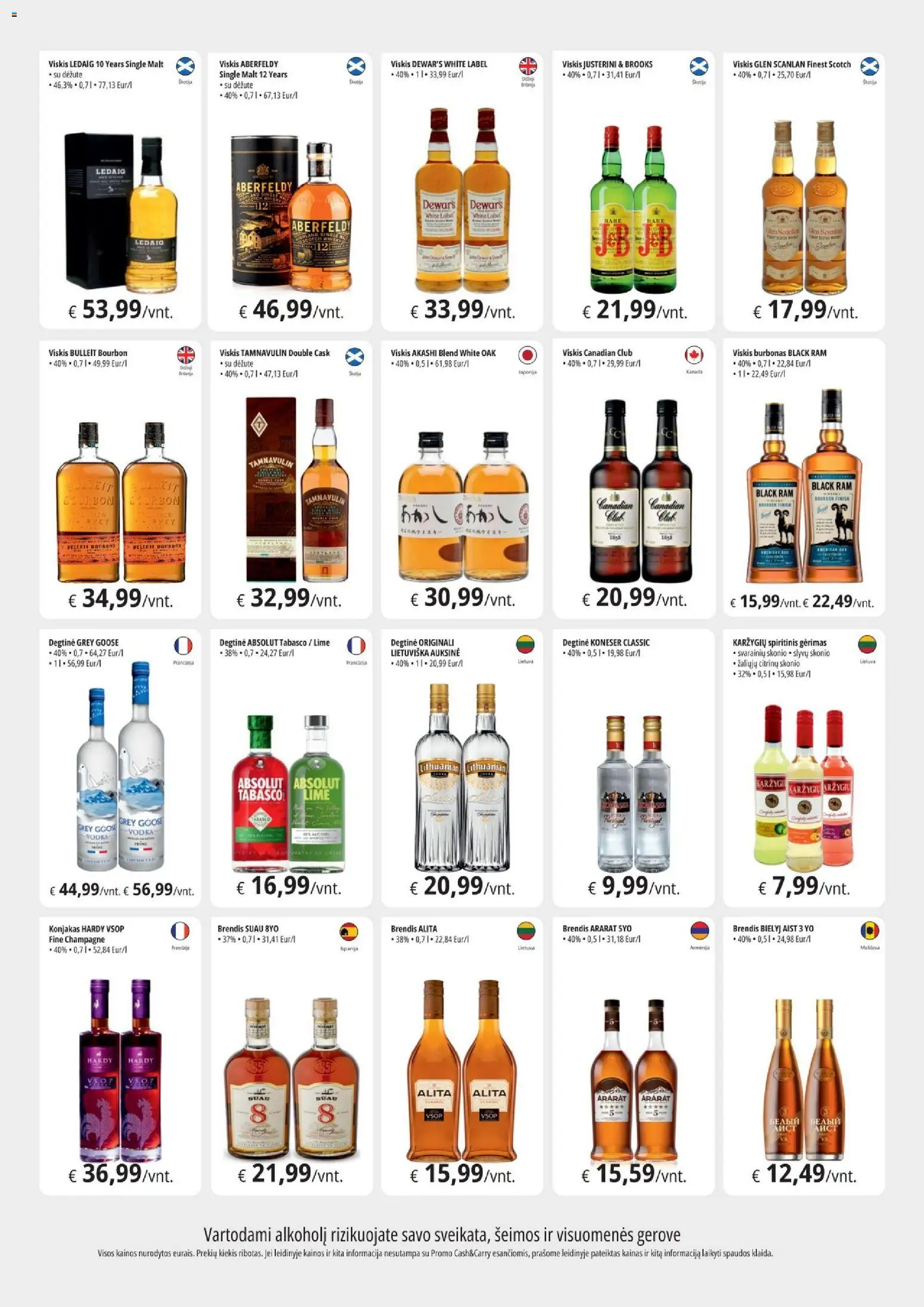 ePromo parduotuvės leidinio ePromo leidinys - Gėrimai galiojančio nuo 2026.10.01 peržiūra - Viskis, Degtinė, Burbonas