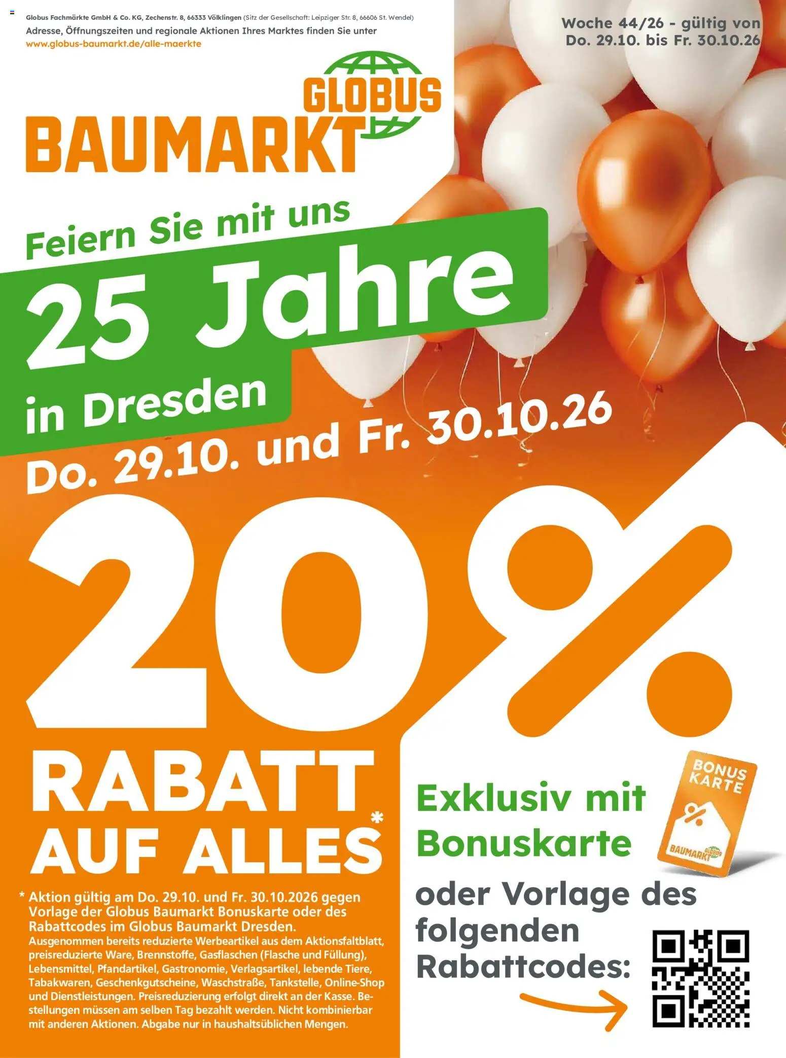 Vorschau von dem Prospekt des Geschäftes Globus Baumarkt, gültig ab dem 29.10.2026